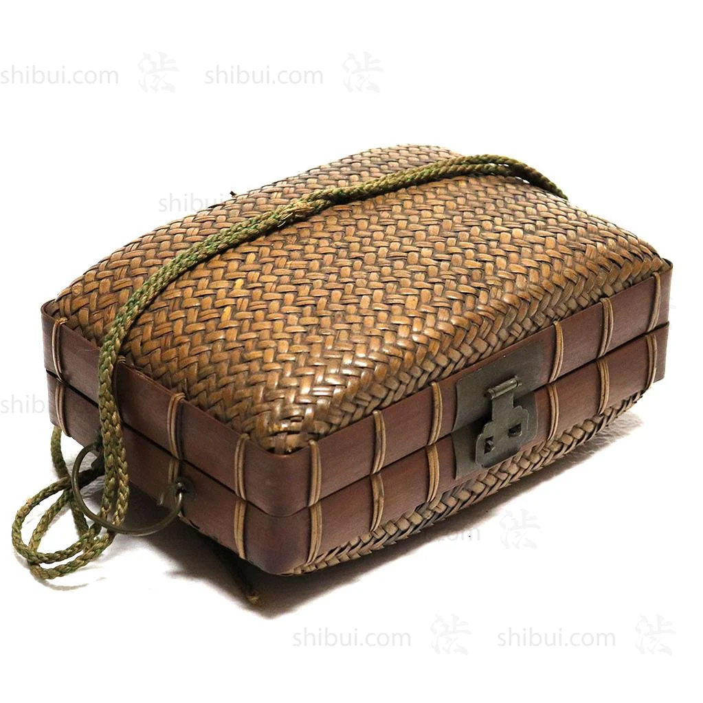 Japanese Antique Bamboo Woven Bento Basket - Image 3