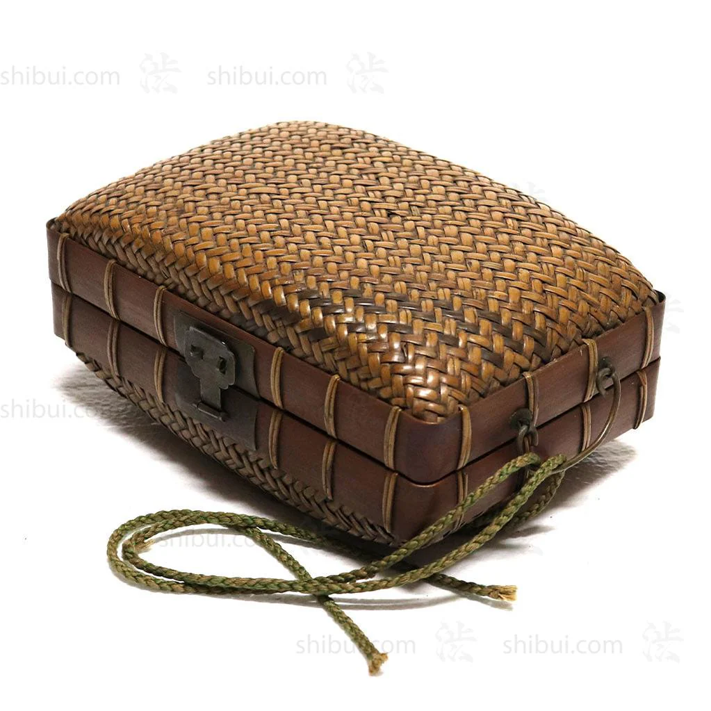 Japanese Antique Bamboo Woven Bento Basket - Image 5