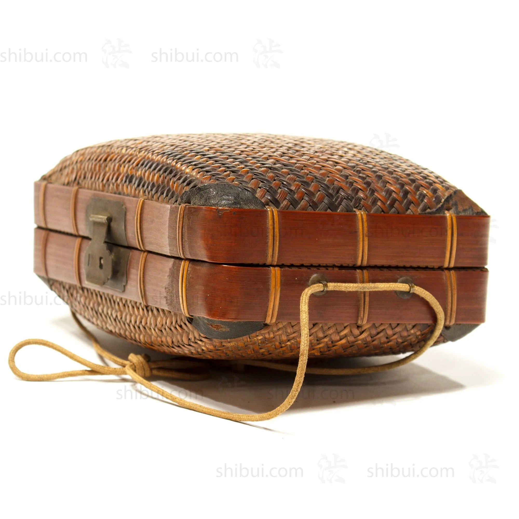 Japanese Antique Bamboo Woven Bento Basket - Image 8