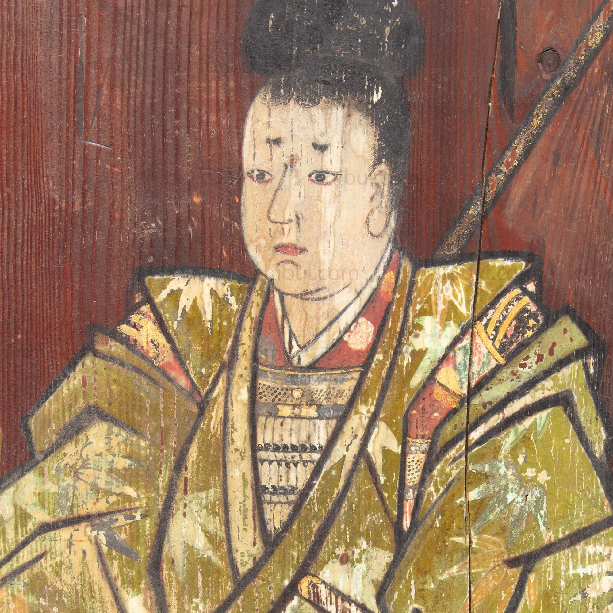 Japanese Antique Hand-painted Samurai Ema of Ushiwakamaru - Yoshitsune - Image 2