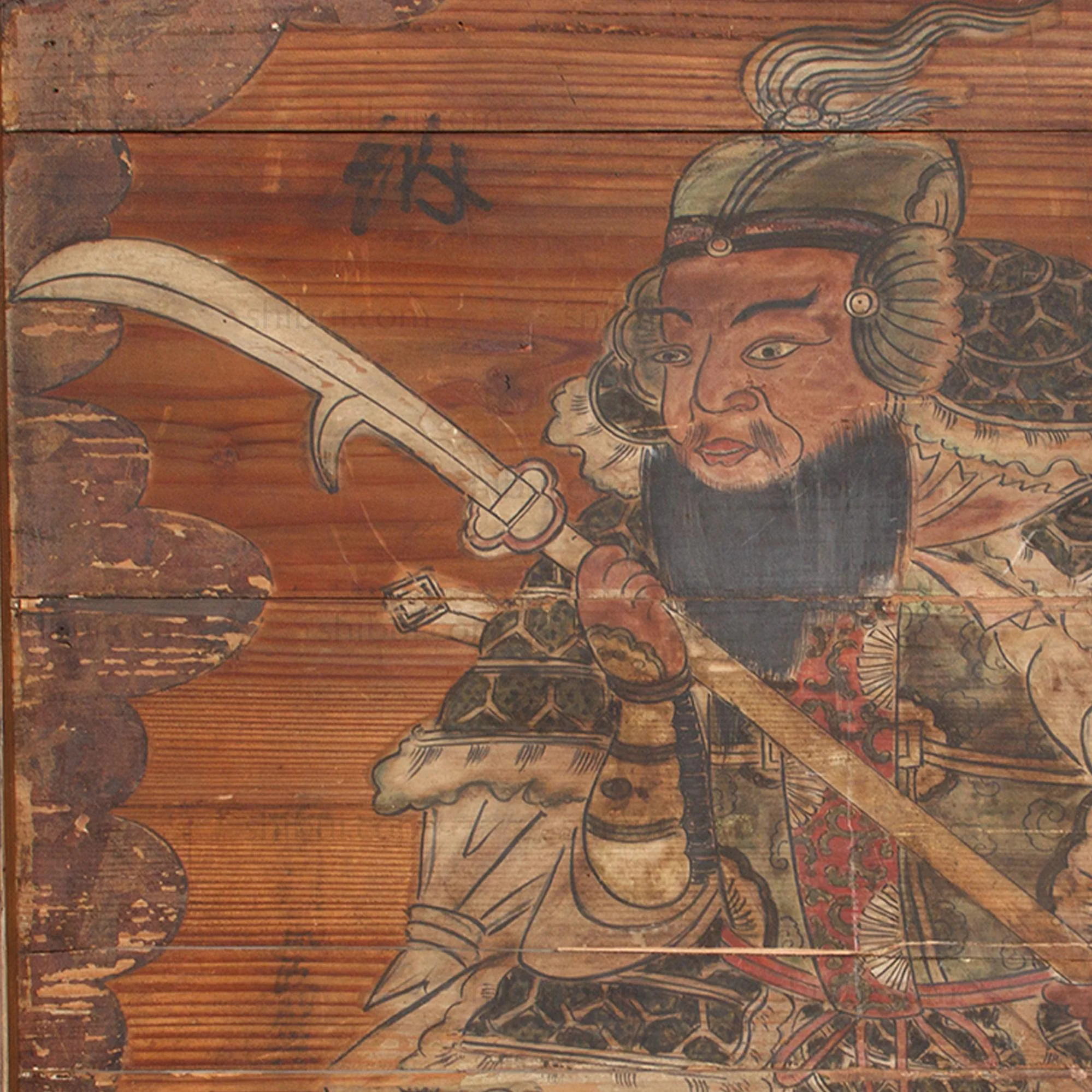 Japanese Antique Hand-painted Samurai Ema of Benkei - Image 3