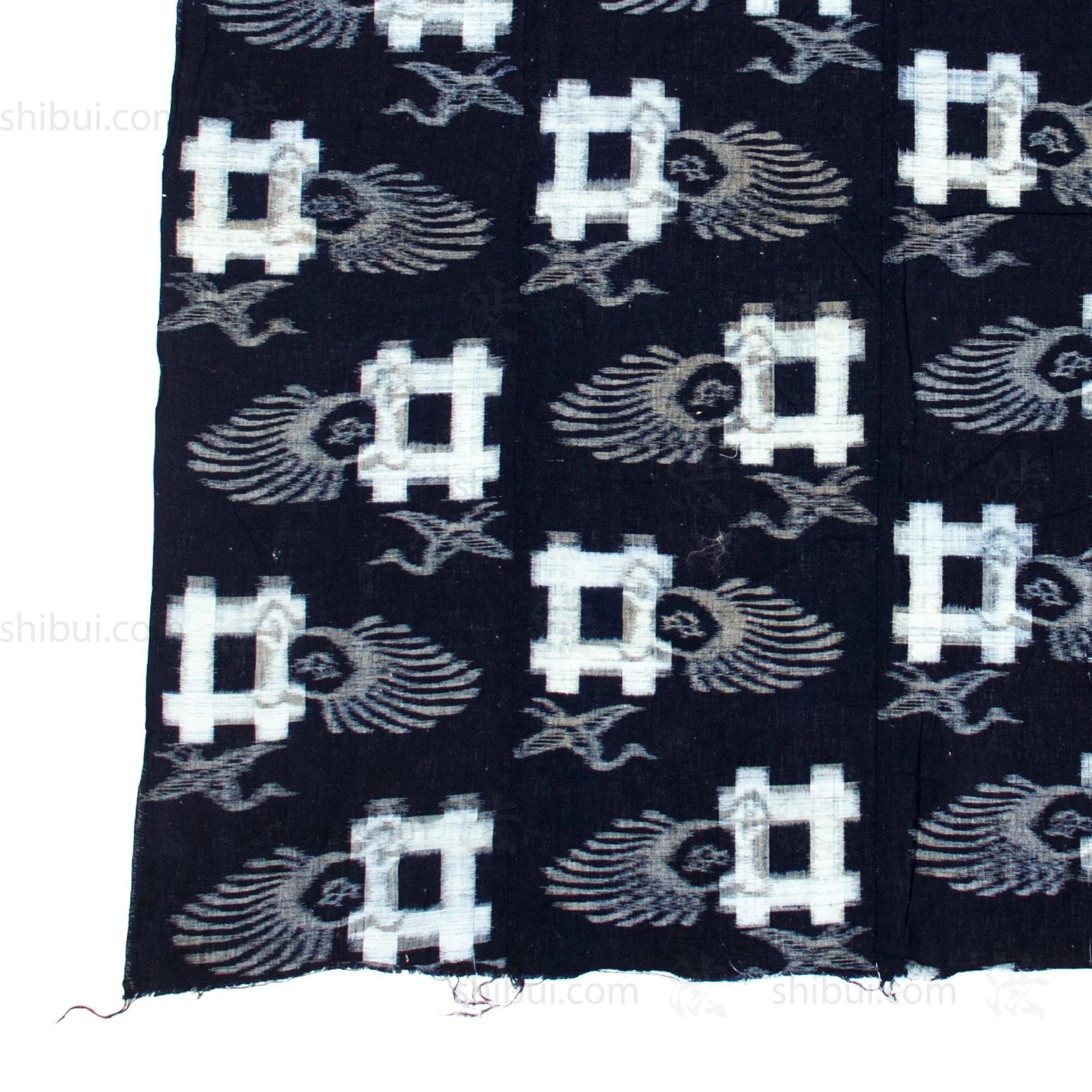 Japanese Antique Tsuru-Kame  Indigo Futon Cover | 4-Panel E-Gasuri Futonji - Image 4