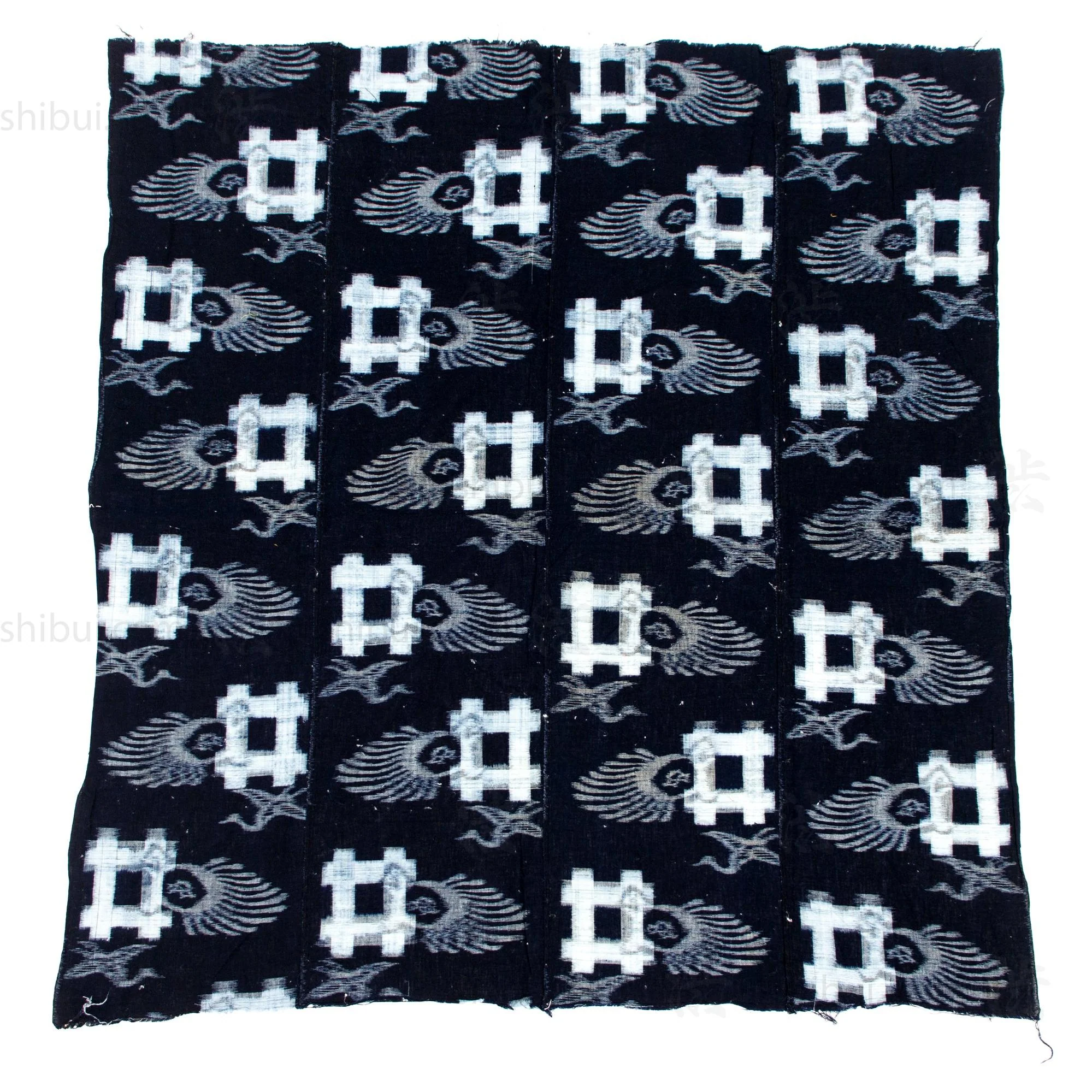 Japanese Antique Tsuru-Kame  Indigo Futon Cover | 4-Panel E-Gasuri Futonji - Image 5