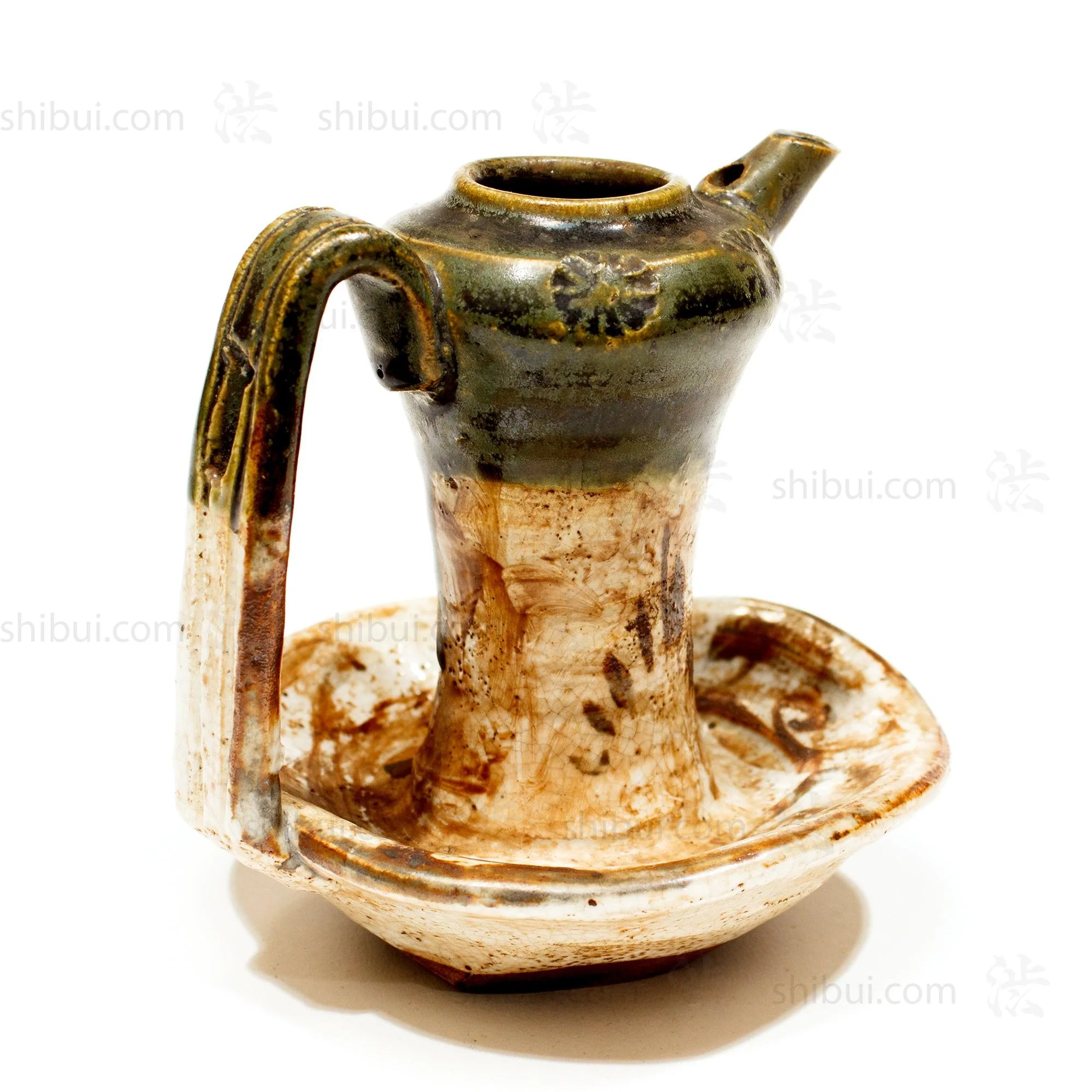 Japanese Antique Oribe Oil Jar - Image 2