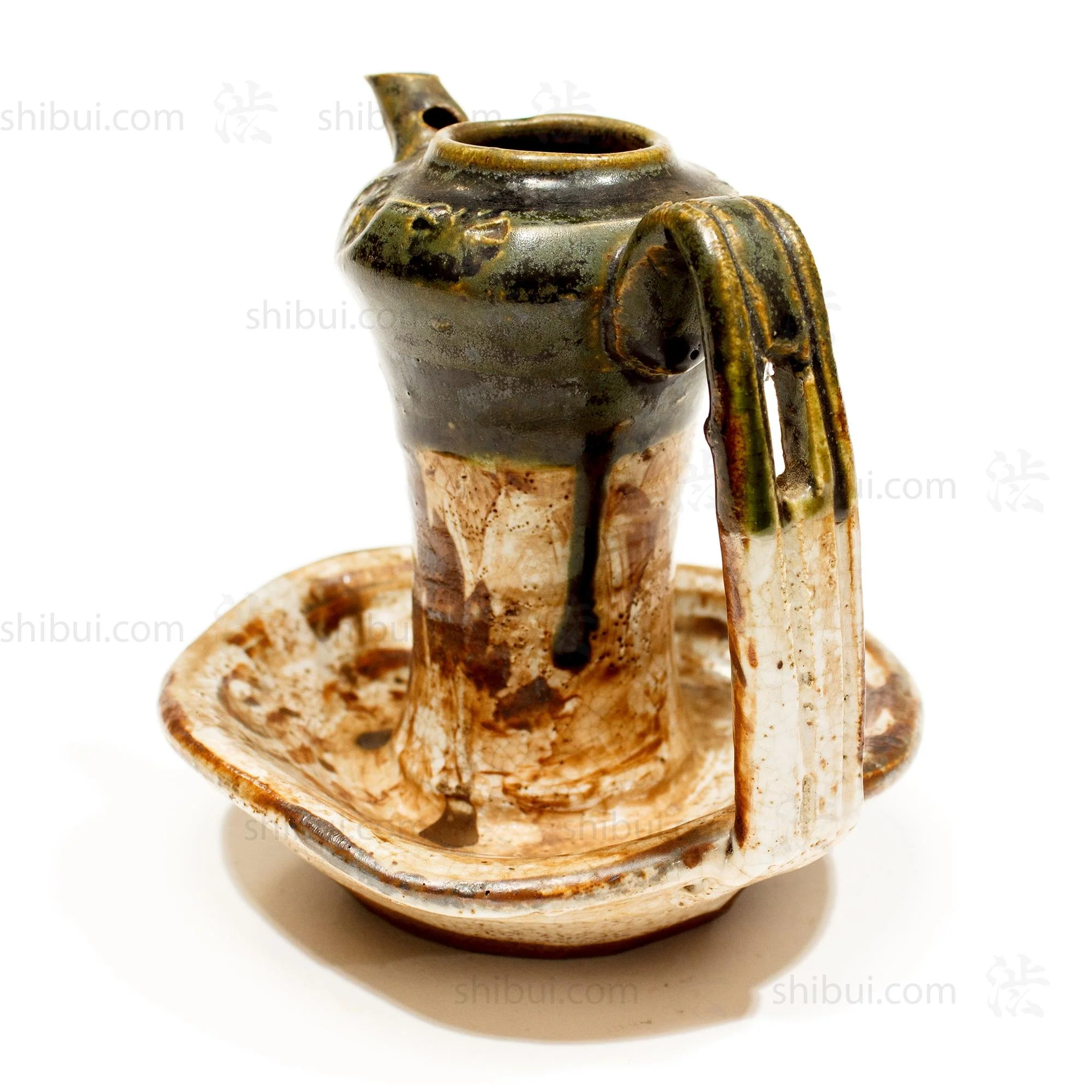 Japanese Antique Oribe Oil Jar - Image 3