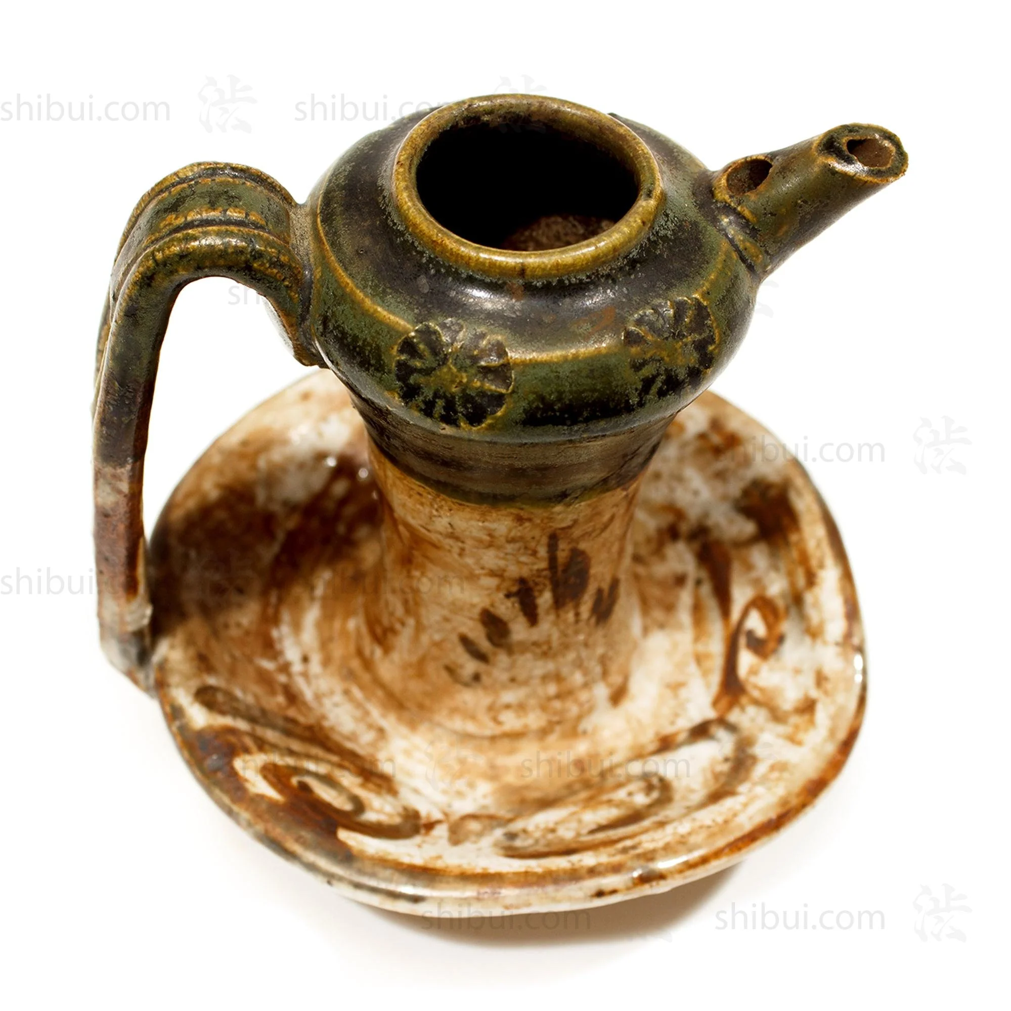 Japanese Antique Oribe Oil Jar - Image 4