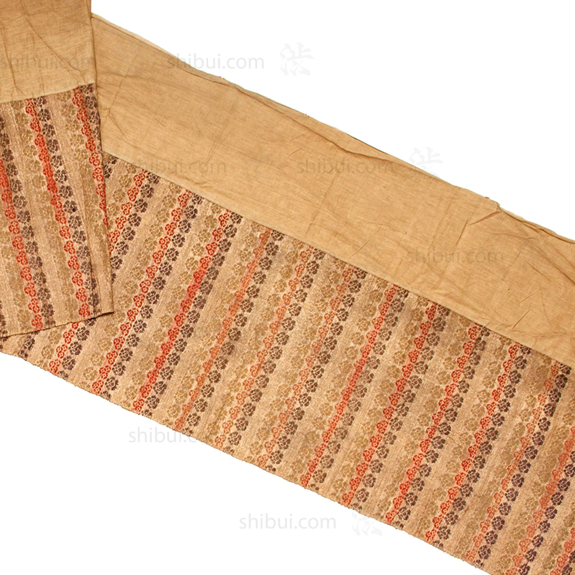 Rare Japanese Antique Paper and Silk Floral Temple Cloth - Image 10