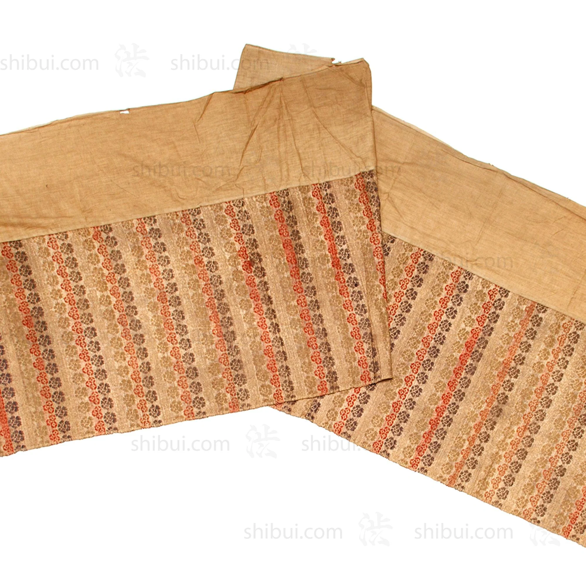 Rare Japanese Antique Paper and Silk Floral Temple Cloth - Image 11