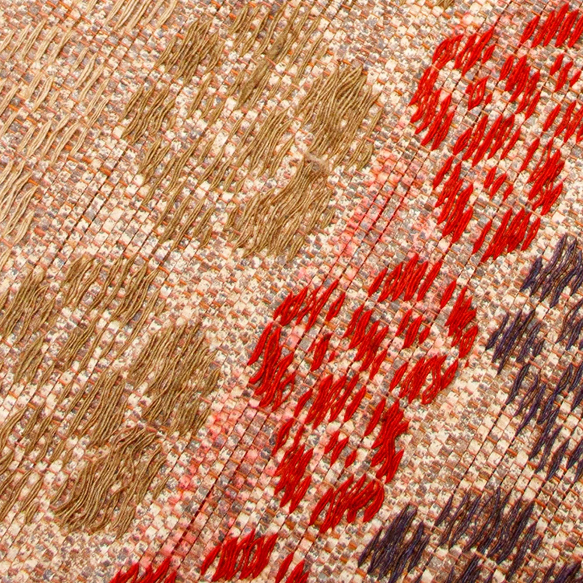 Rare Japanese Antique Paper and Silk Floral Temple Cloth - Image 2