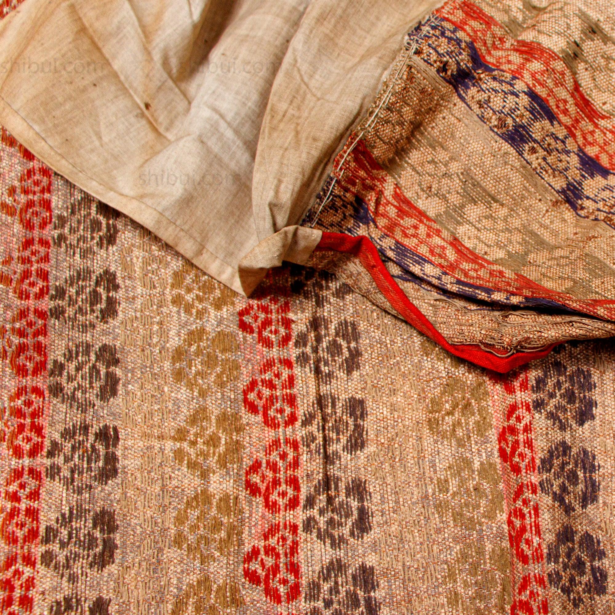 Rare Japanese Antique Paper and Silk Floral Temple Cloth - Image 6