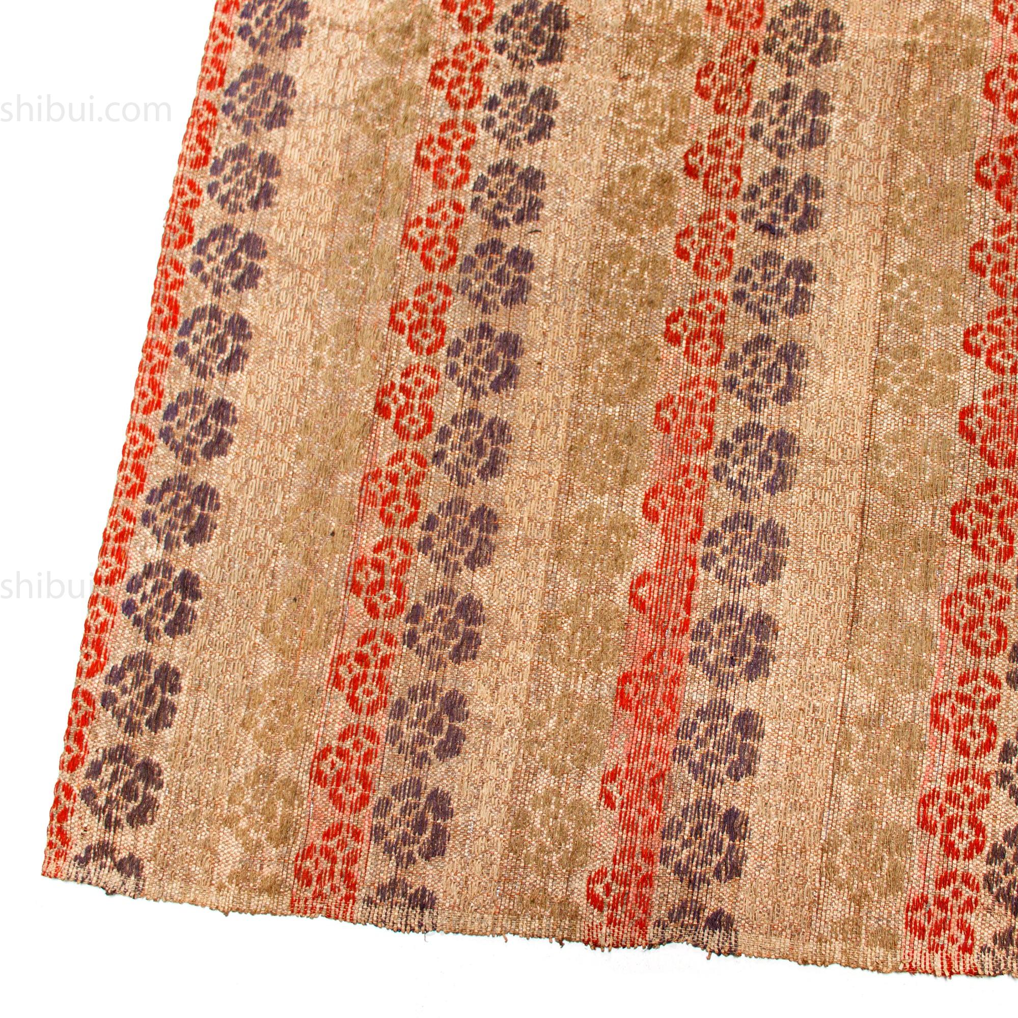 Rare Japanese Antique Paper and Silk Floral Temple Cloth - Image 8
