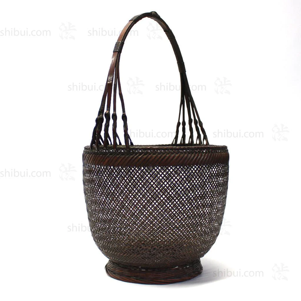 Fine Japanese Karamono Style Bamboo Ikebana Flower Basket - Image 2