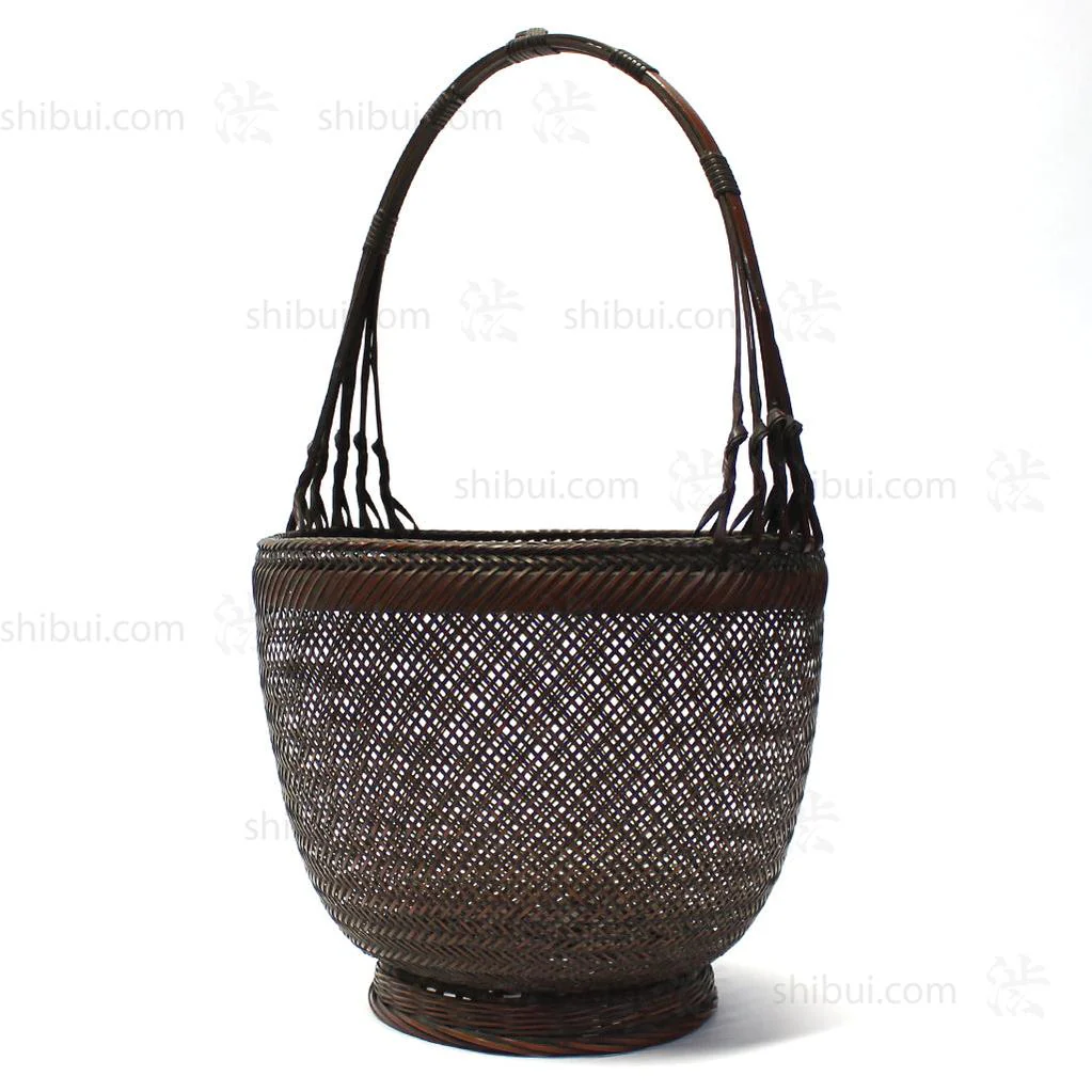 Fine Japanese Karamono Style Bamboo Ikebana Flower Basket - Image 3