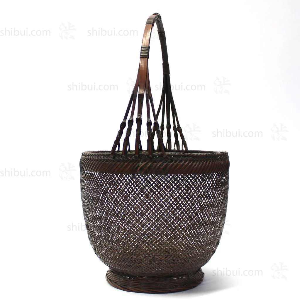 Fine Japanese Karamono Style Bamboo Ikebana Flower Basket - Image 4