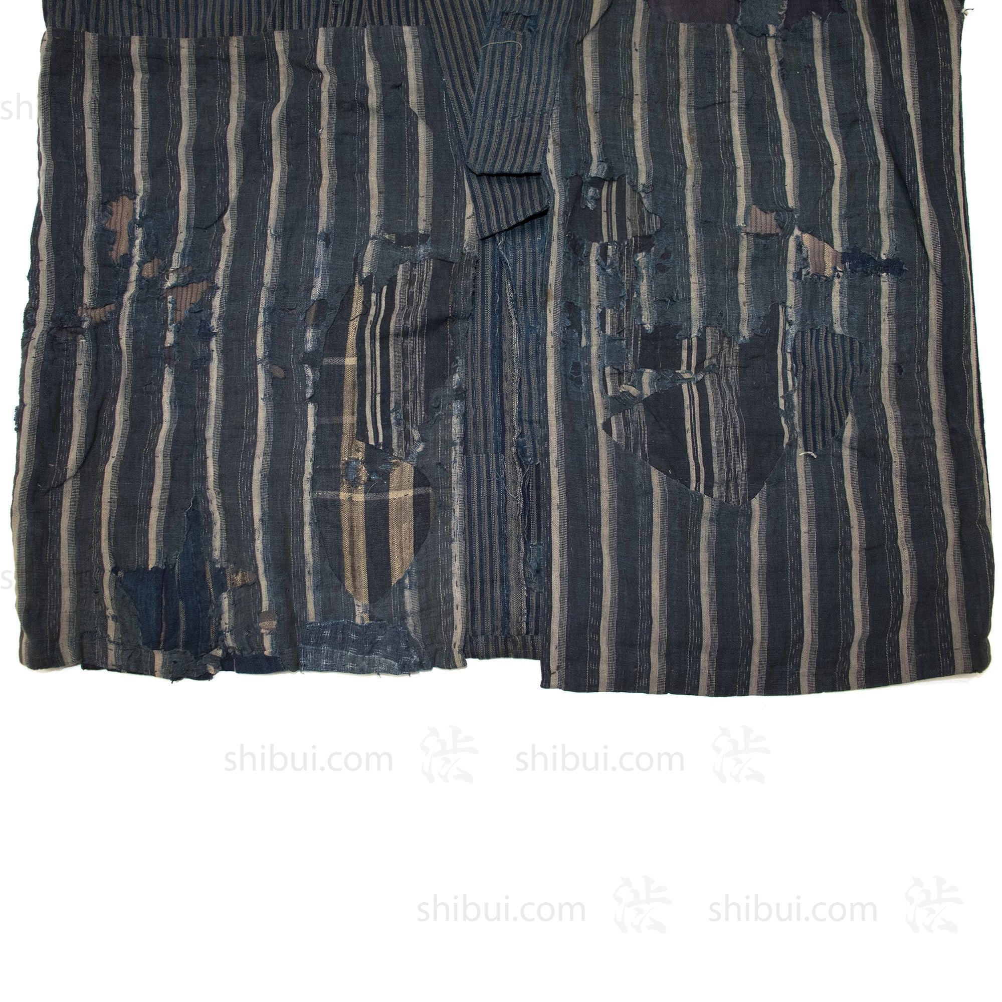 Japanese Boro Indigo Short Shima Coat - Image 3