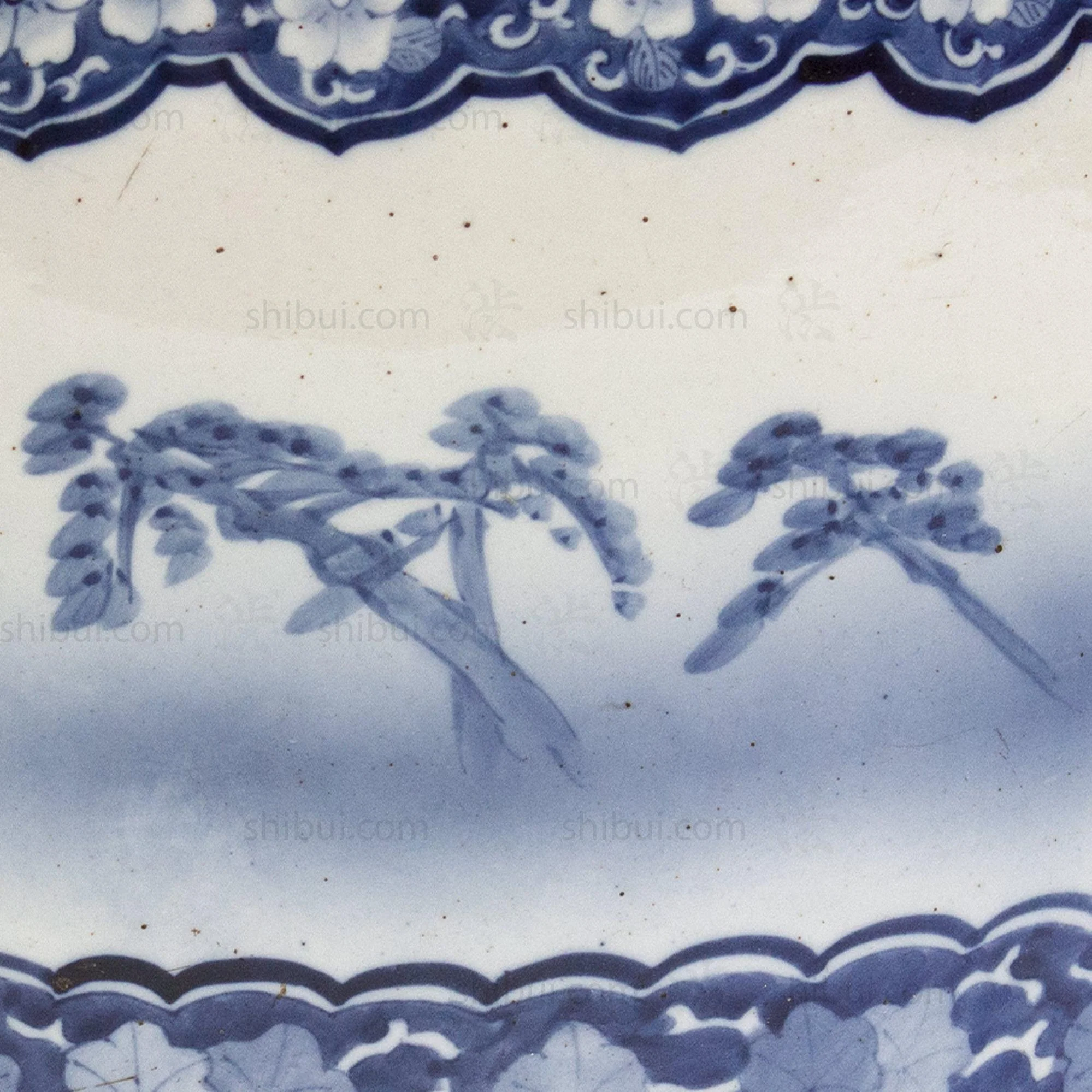 Japanese Ceramic Blue and White Hibachi - Image 5