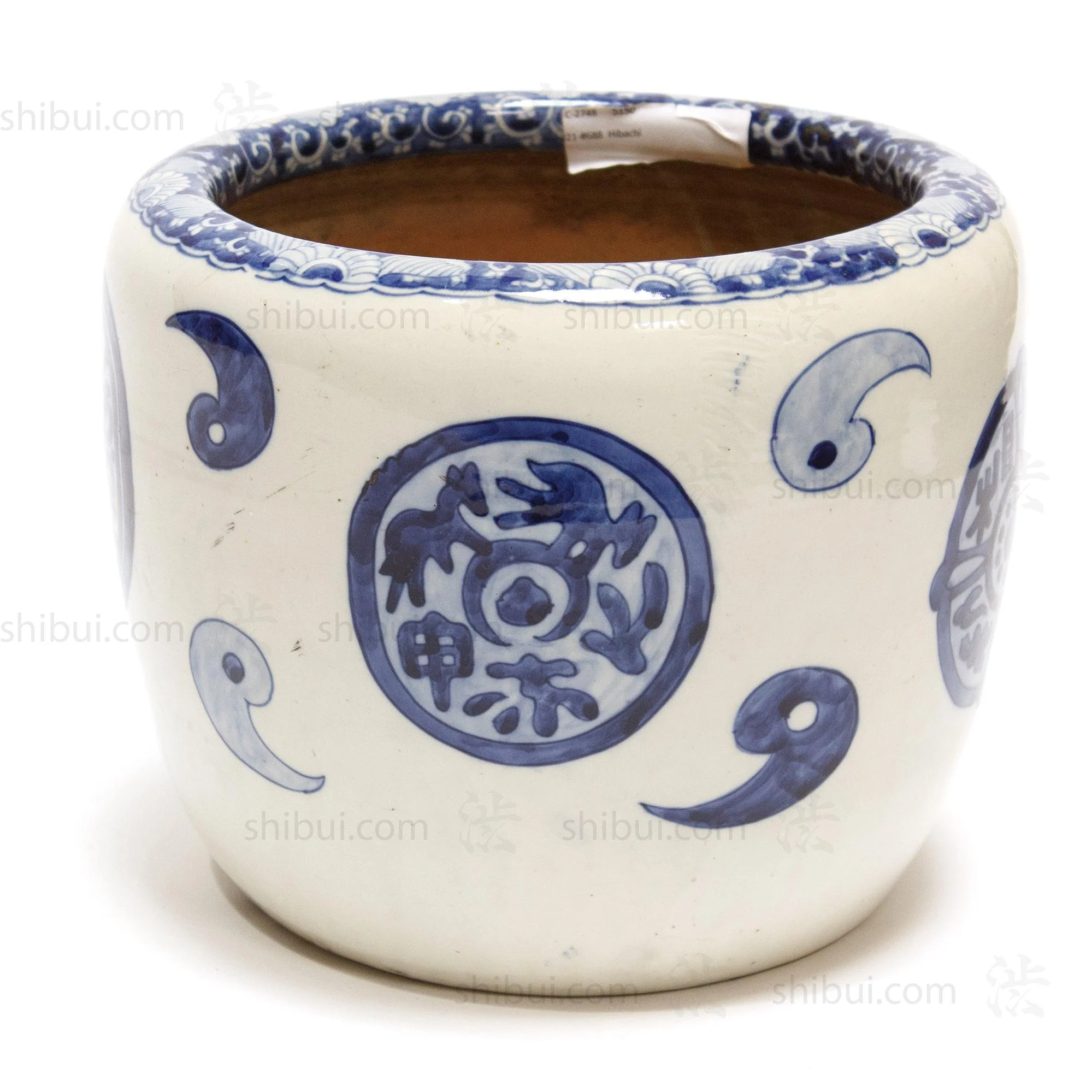 Japanese Ceramic Blue and White Hibachi - Image 4