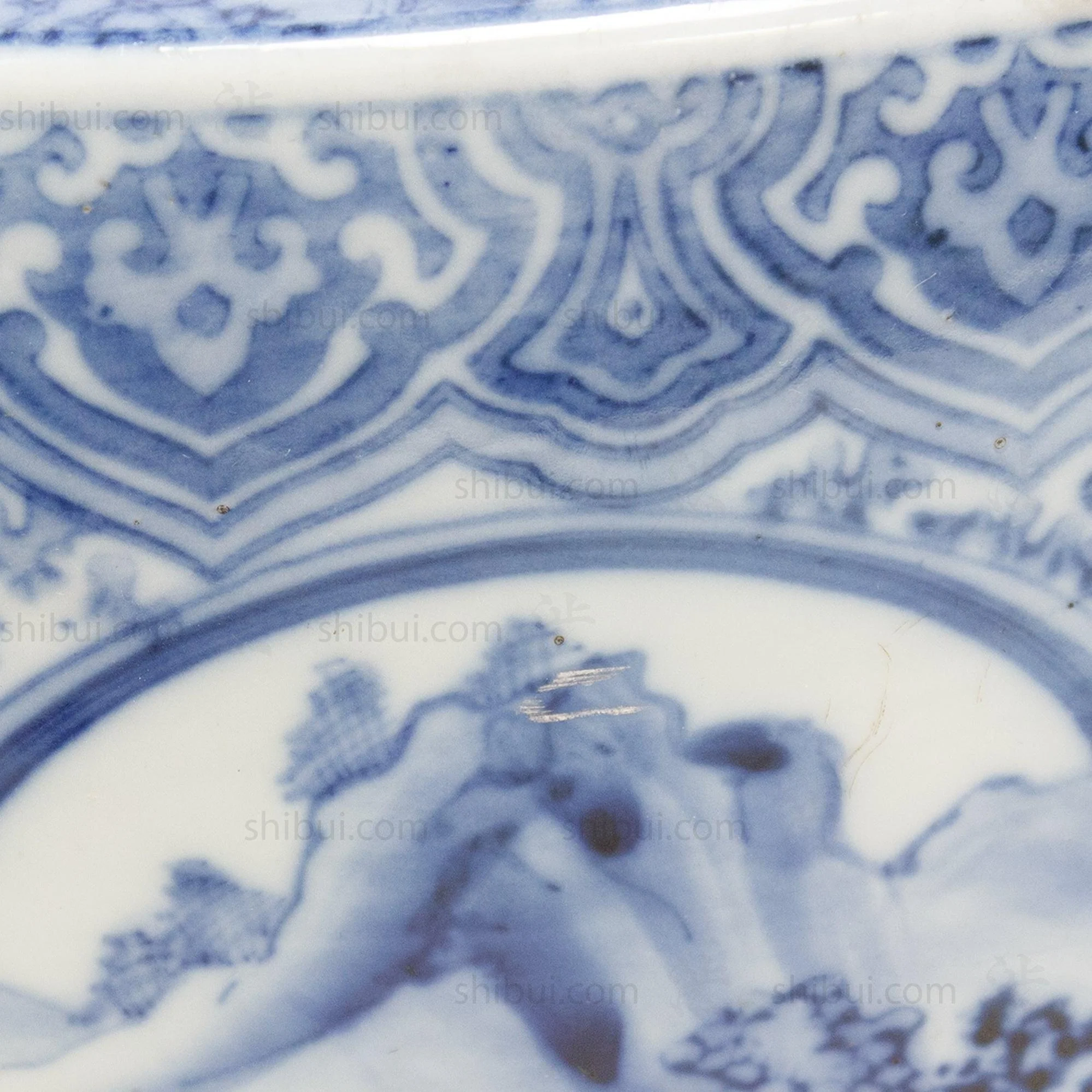 Japanese Ceramic Blue and White Hibachi - Image 3