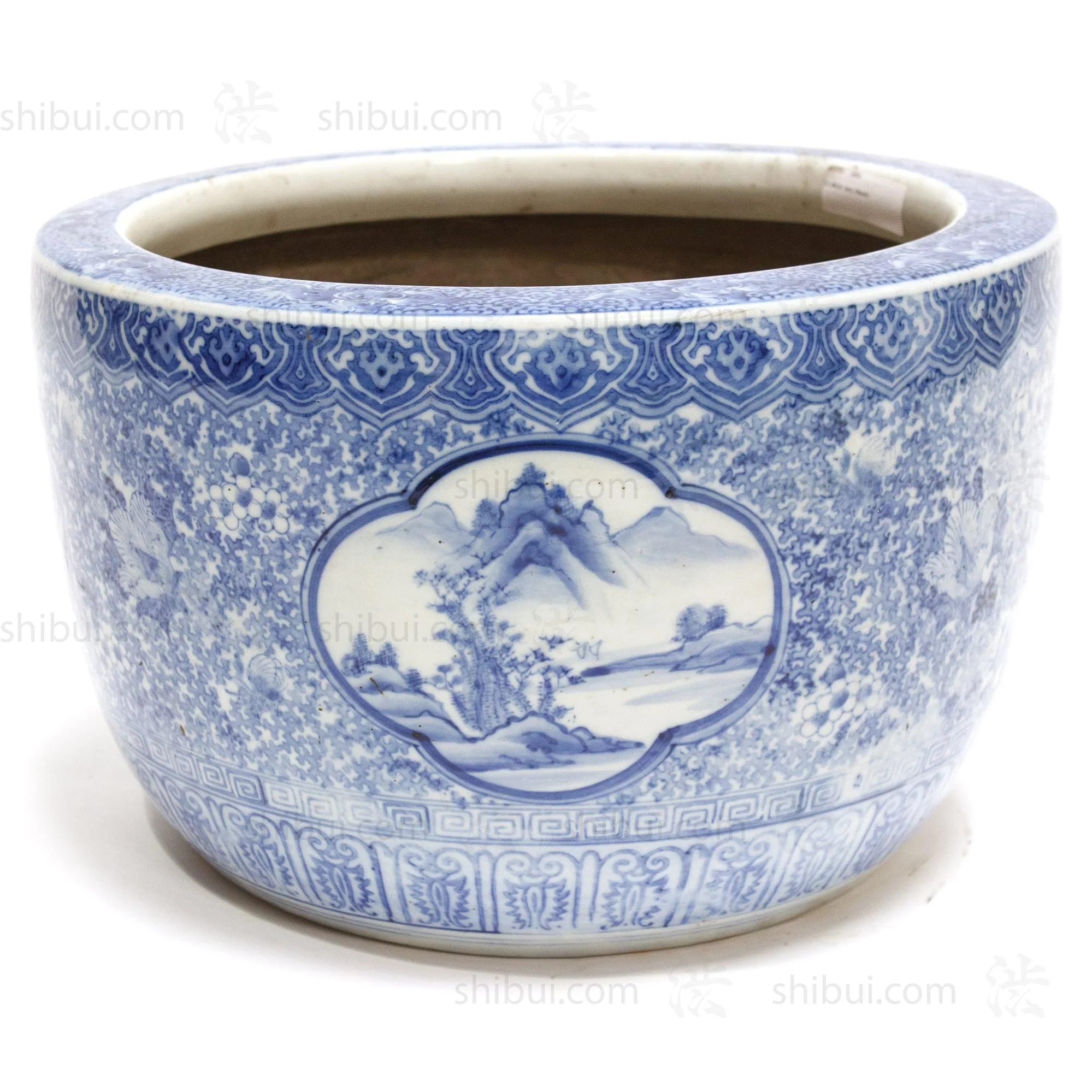 Japanese Ceramic Blue and White Hibachi - Image 5