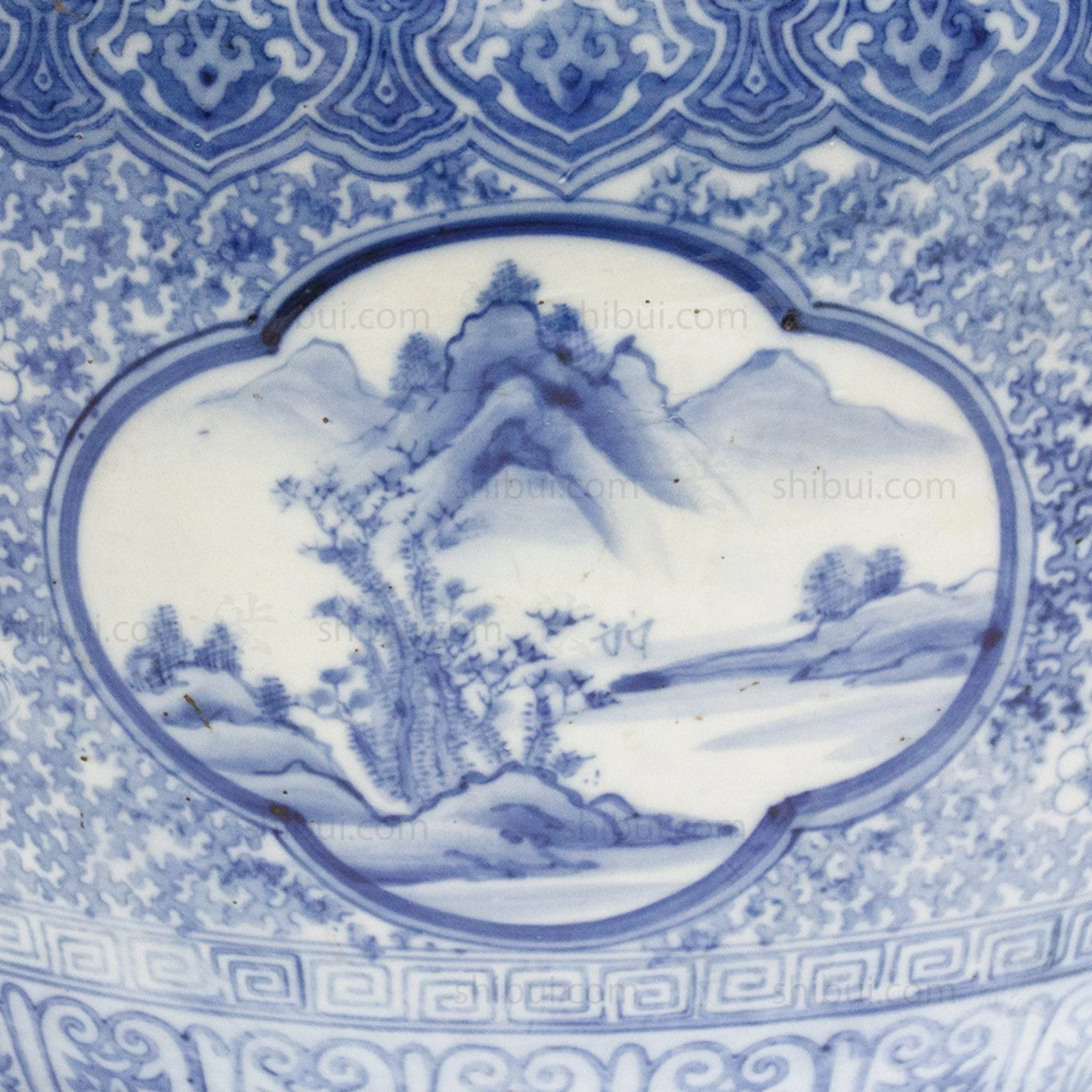 Japanese Ceramic Blue and White Hibachi - Image 6
