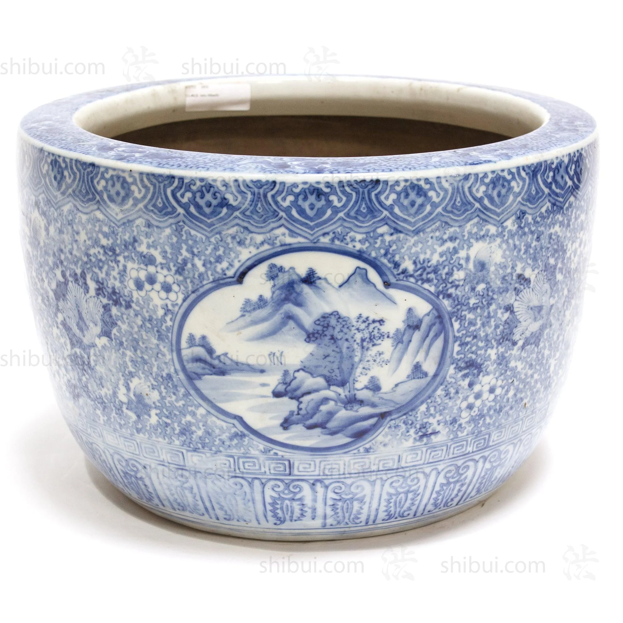 Japanese Ceramic Blue and White Hibachi - Image 7