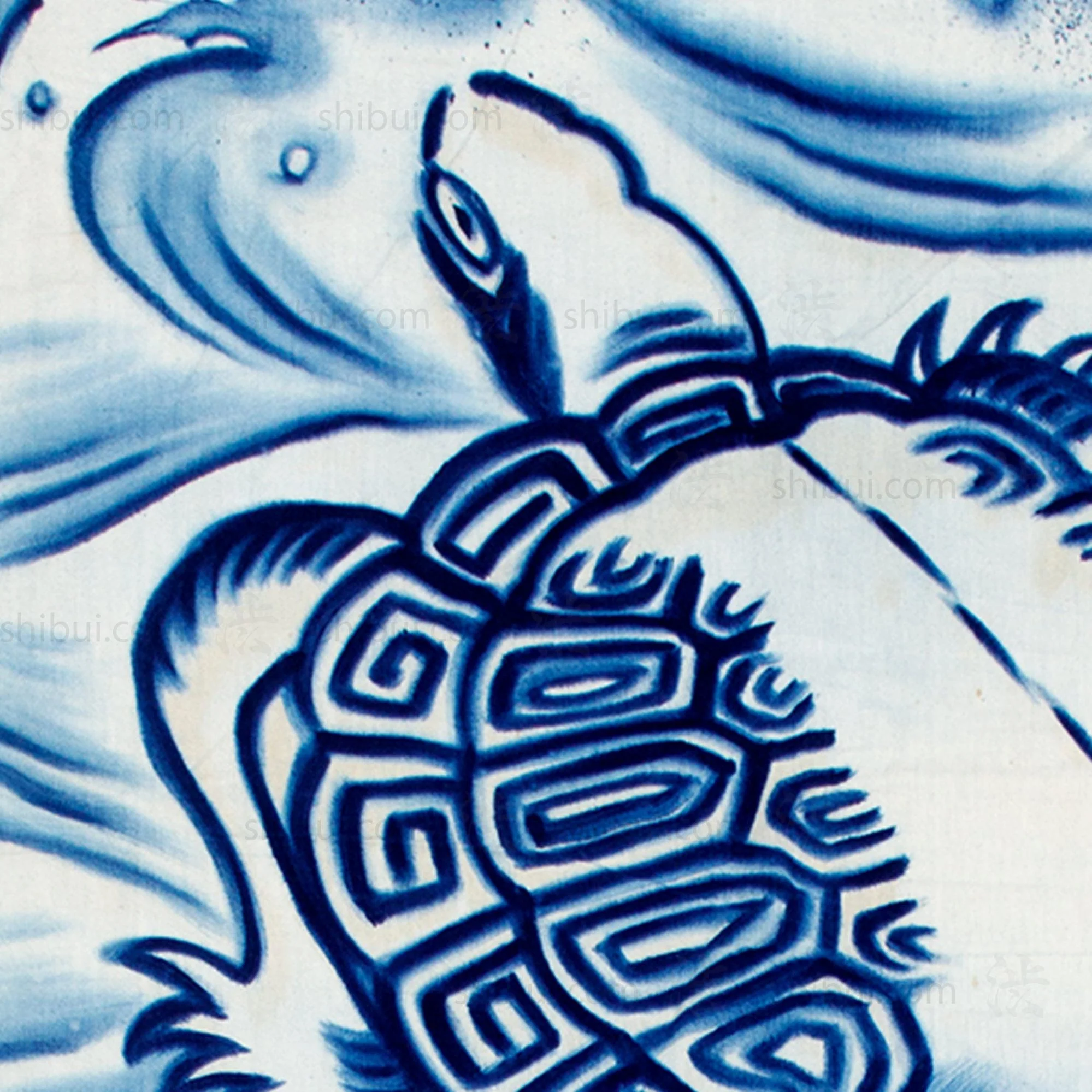 Japanese Hand Painted Tortoise Banner - Image 4