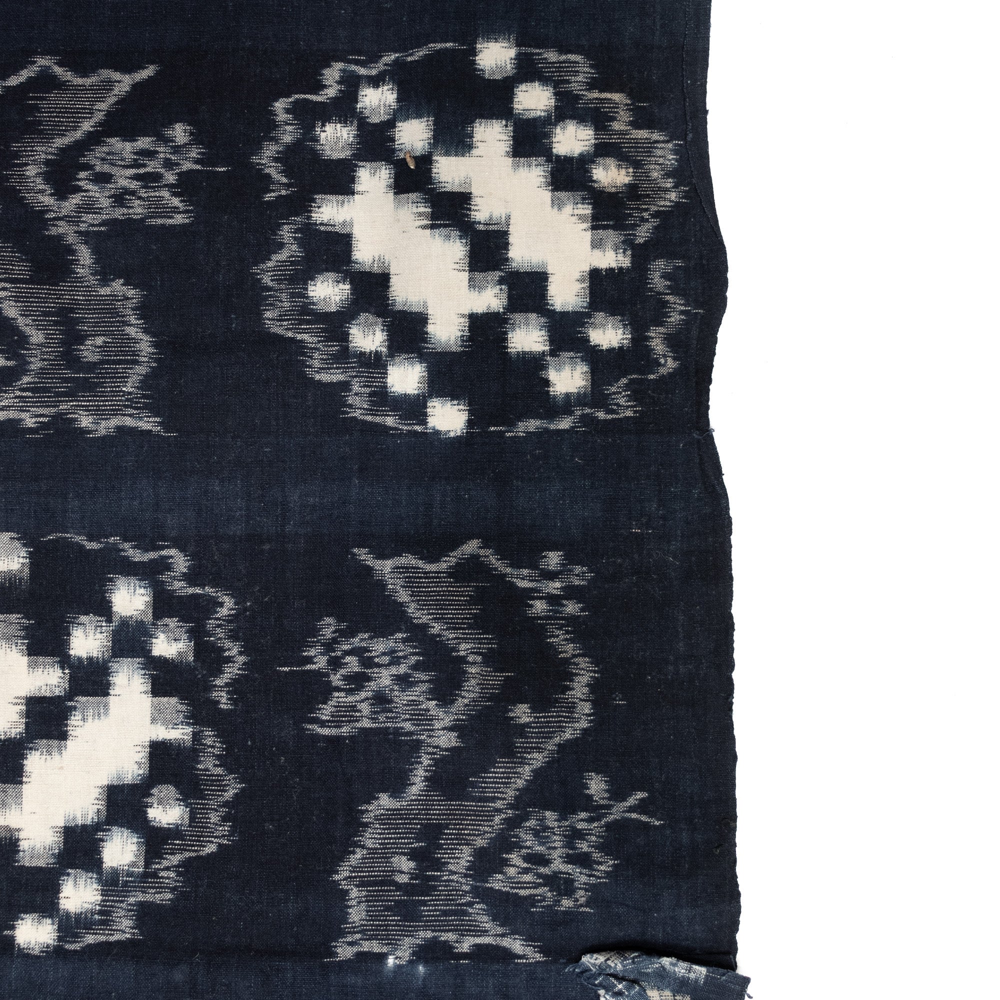 Japanese Indigo Egasuri Ikat Panels with Cherry Tree Motif - Image 3