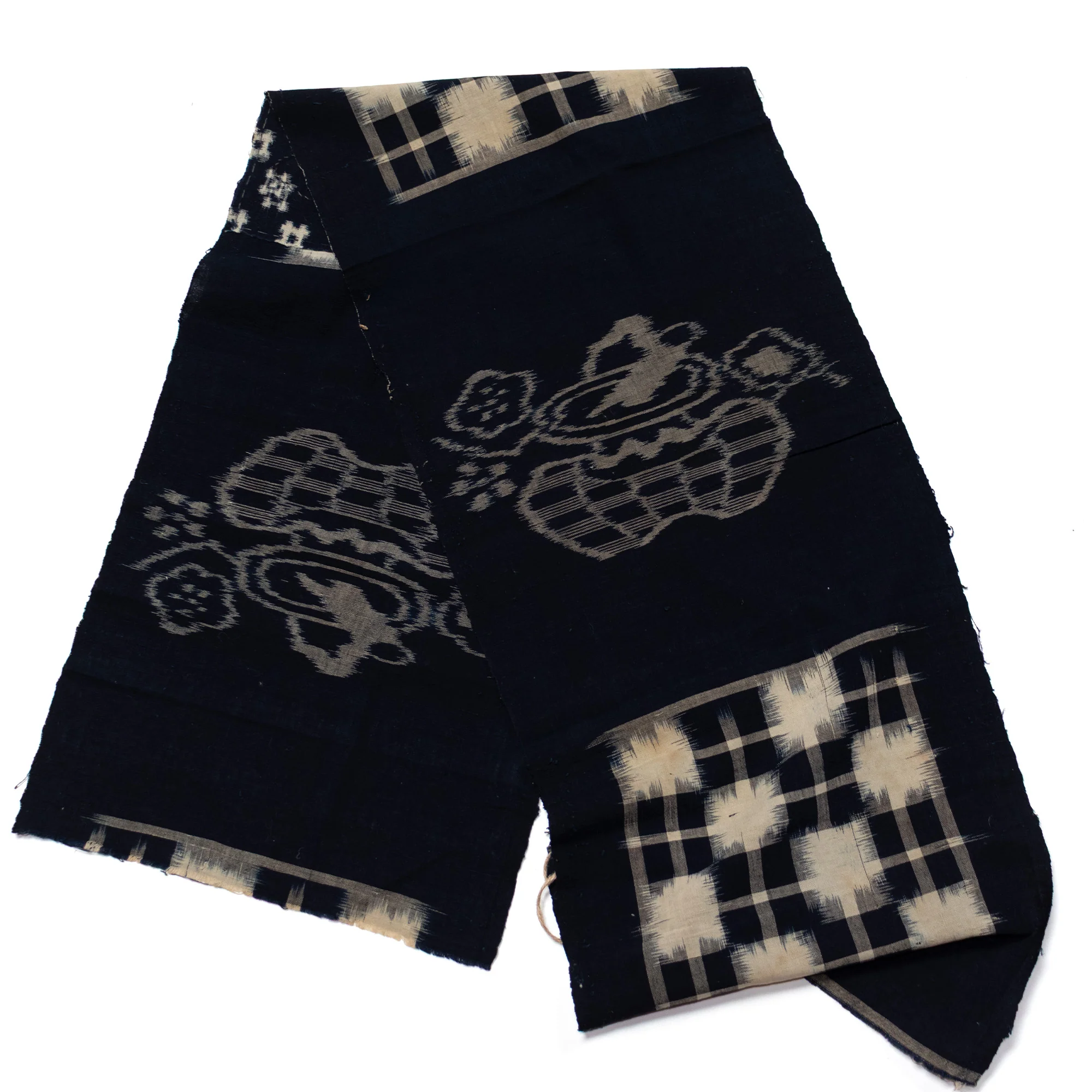 Japanese Indigo Egasuri Ikat Panels with Ikebana Motif - Image 6