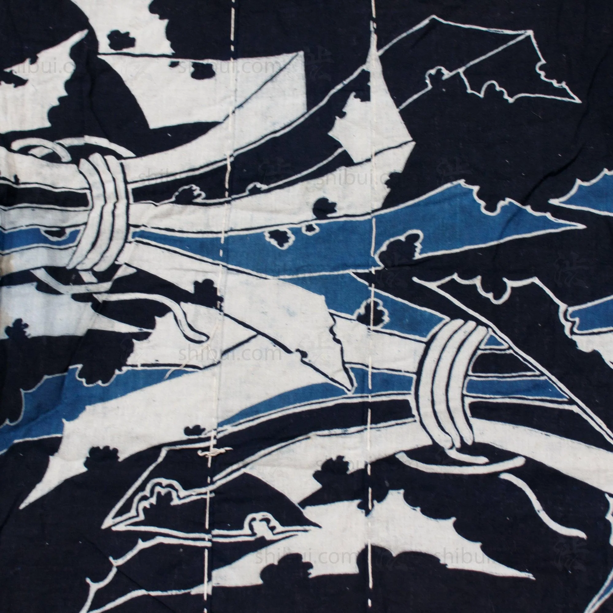 Japanese Indigo Tsutsugaki Yogi with Crest and Noshi Motif - Image 10