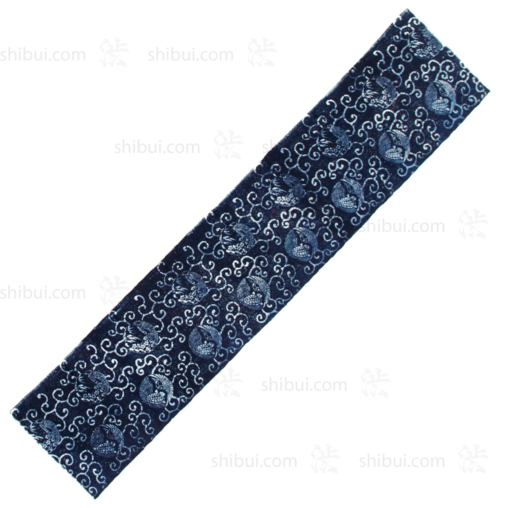 Japanese Indigo Stencil Dyed Katazome Textile Panel - Image 3
