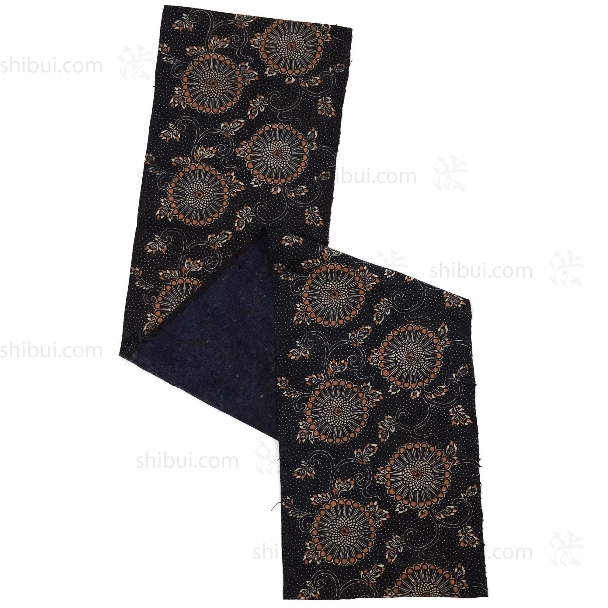 Japanese Indigo Katazome Panel Textile Kiku Mum Pattern - Image 2