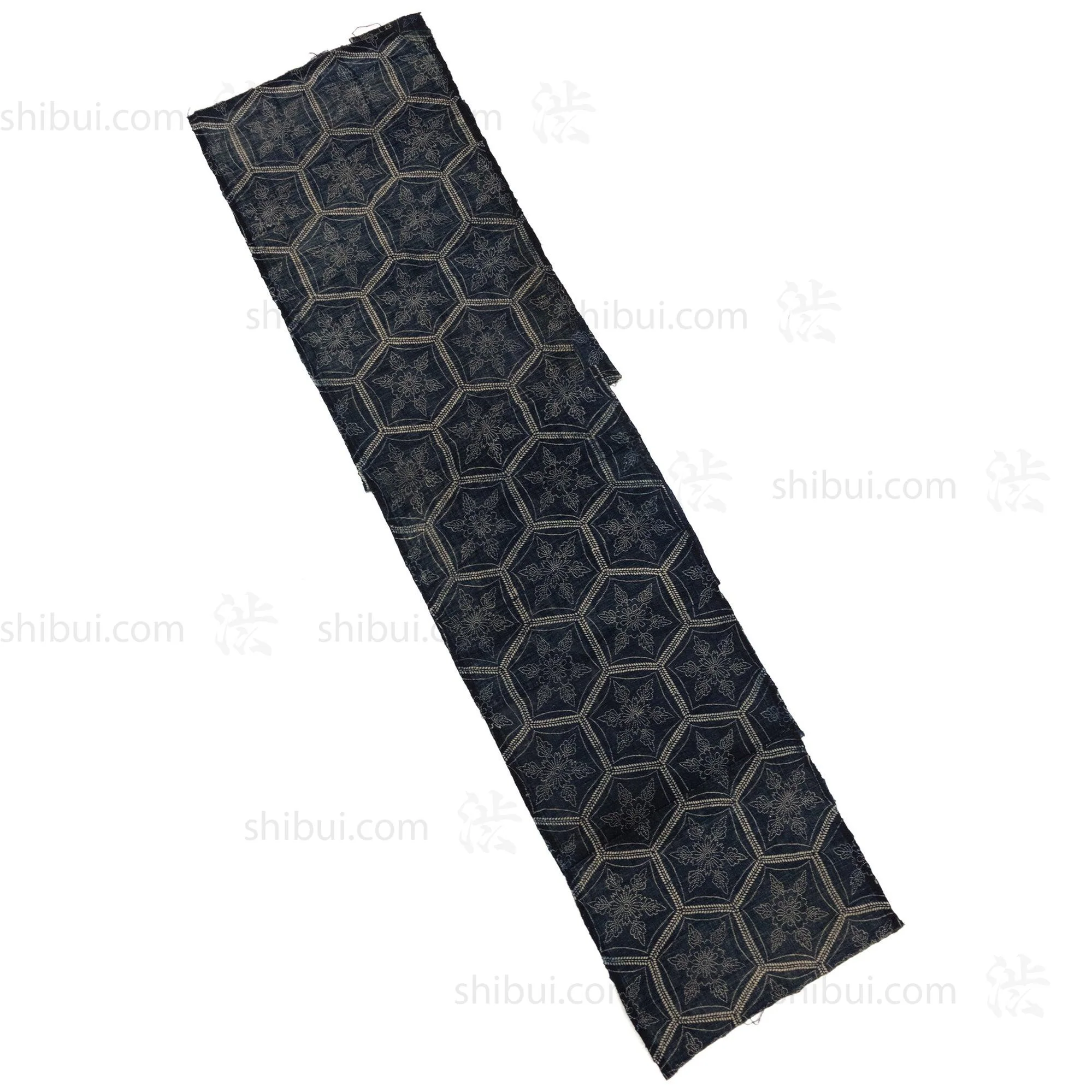 Japanese Indigo Katazome Panel Textile Snowflake Flower Pattern - Image 10