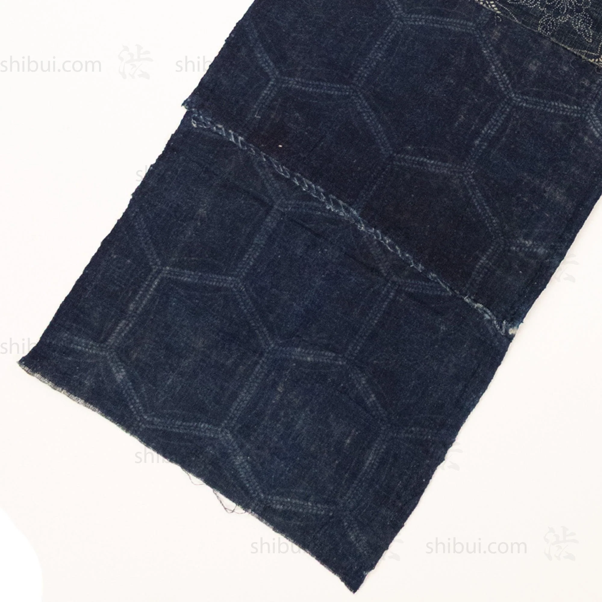 Japanese Indigo Katazome Panel Textile Snowflake Flower Pattern - Image 7