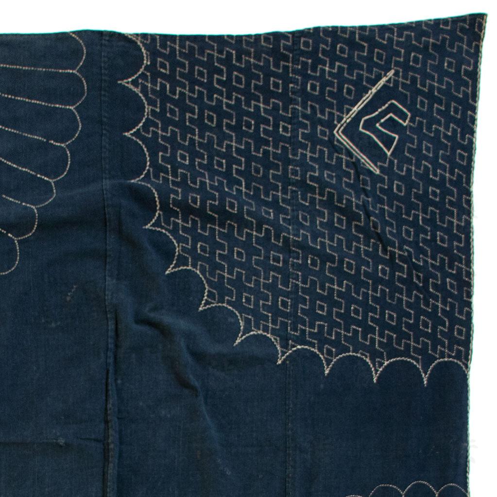 Japanese Indigo Sashiko Furoshiki Handstitched Wrapping Cloth - Image 3