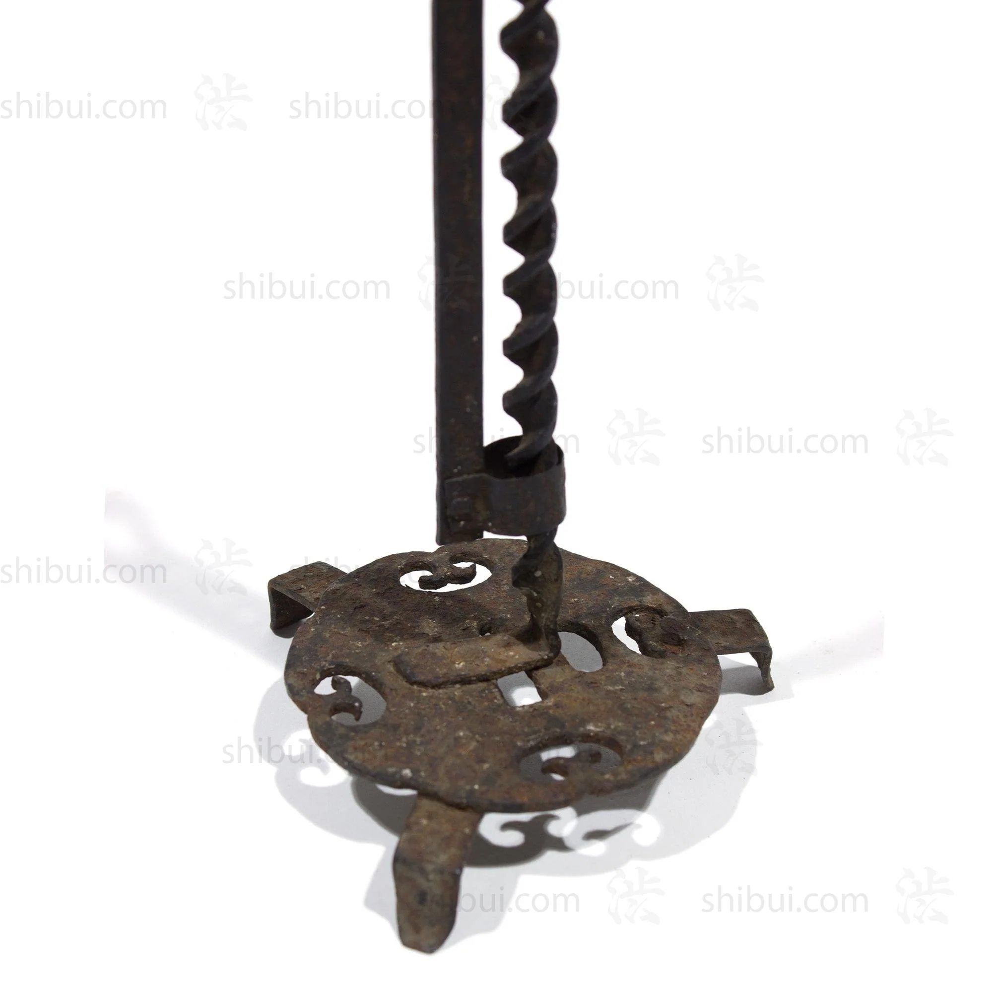 Japanese Iron Tsuba Height Adjustible Candlestick - Image 4