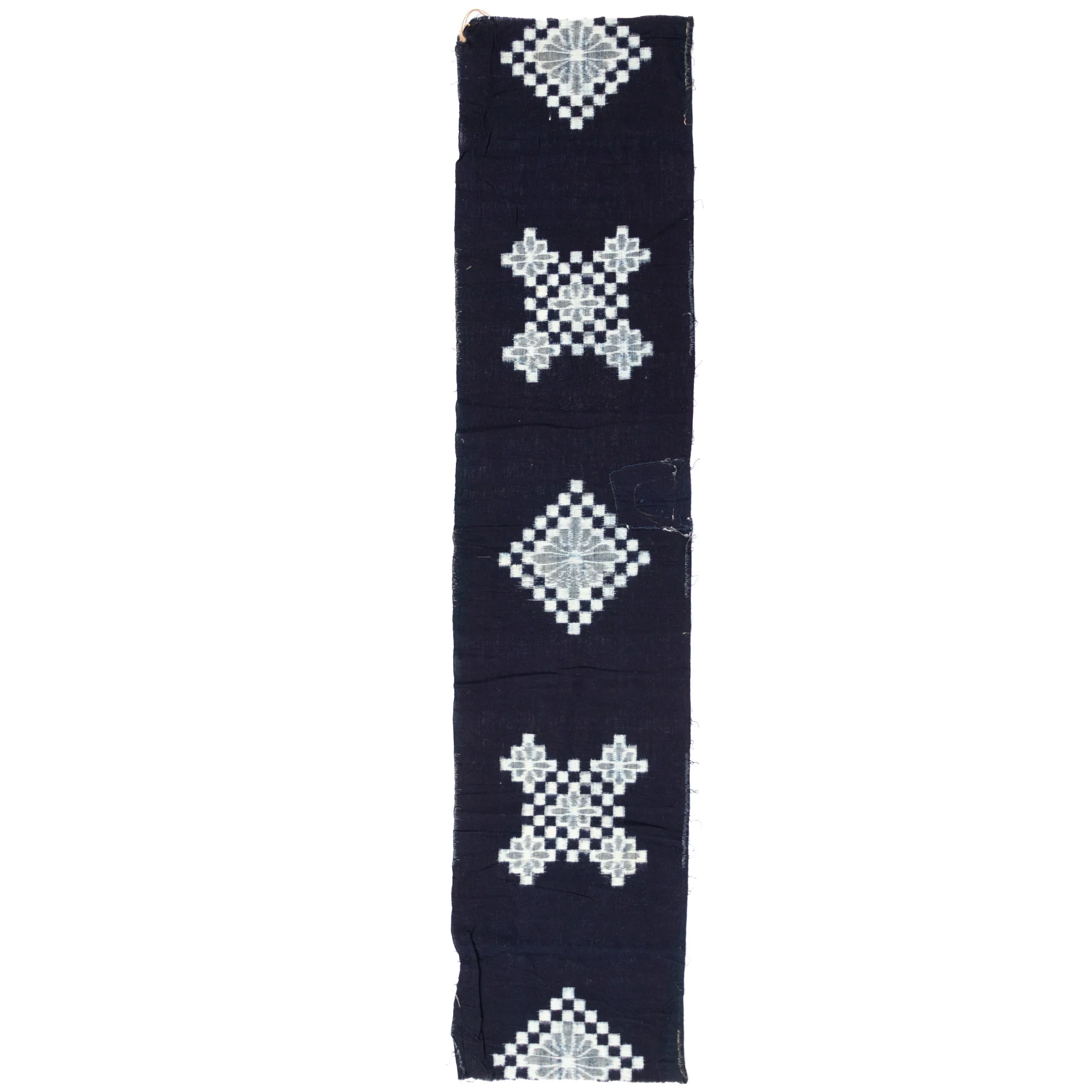 Japanese Patchwork Indigo Egasuri Ikat Panel