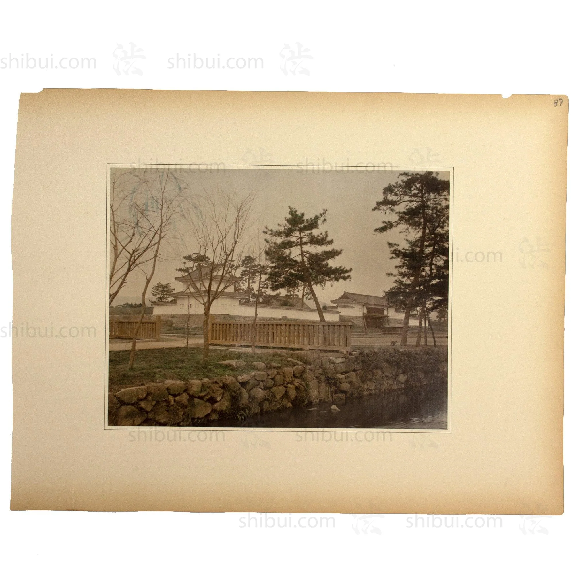 Hand Tinted Antique Japanese Albumen Photo of Nijo Castle - Image 2