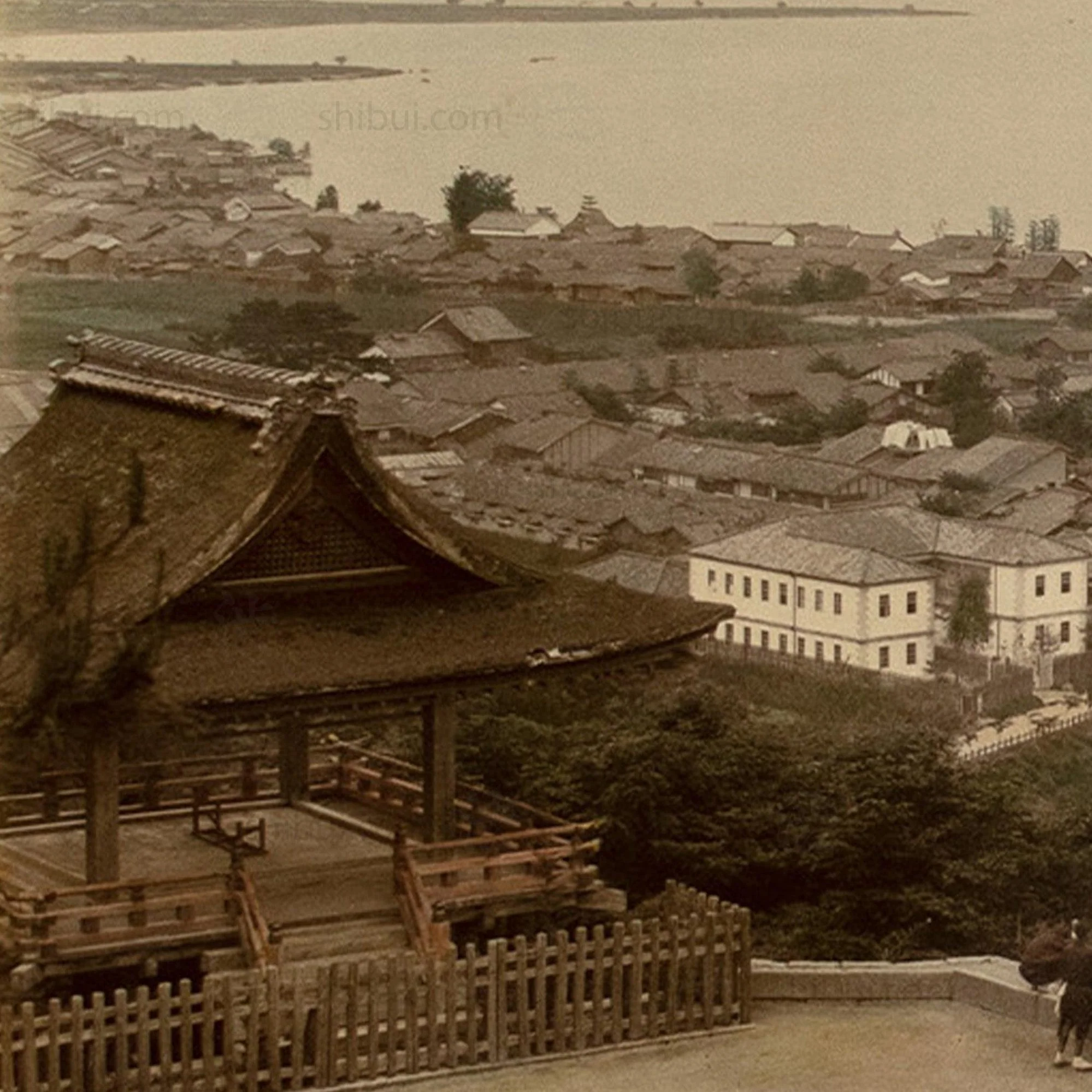 Antique Hand Tinted Albumen Photo of Otsu and Lake Biwa as Seen from Miidera TempleJapanese Photography | - Image 3