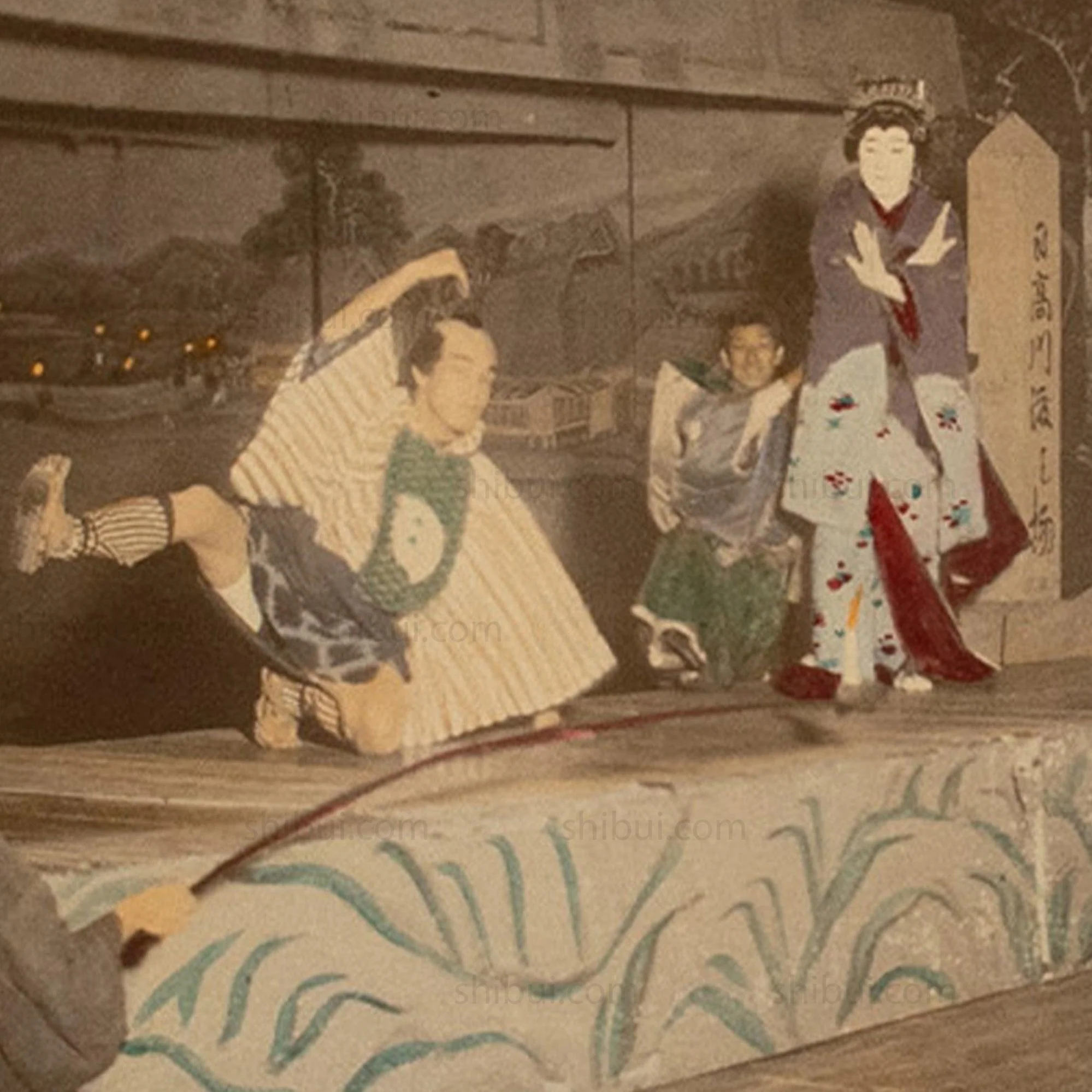 Kabuki Play | Antique Japanese Hand Tinted Albumen Photography - Image 3