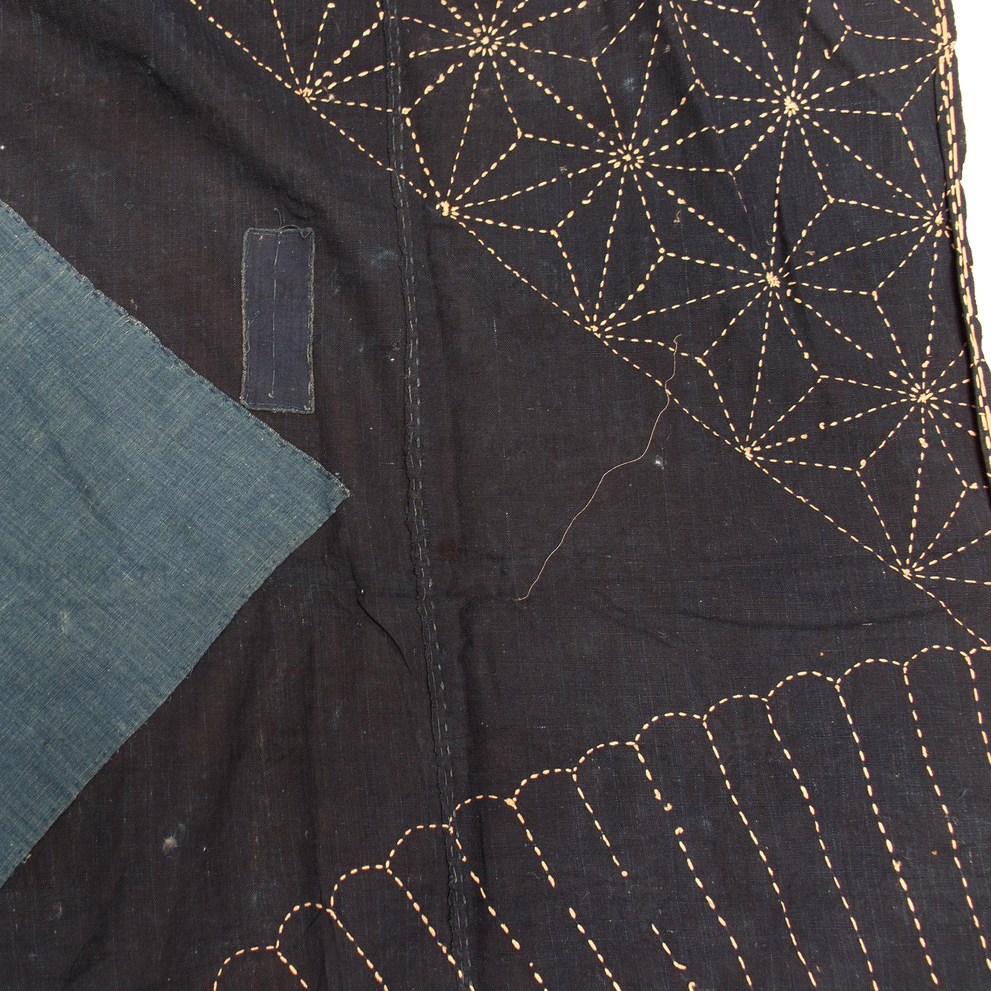 Large Japanese Indigo Dyed and Sashiko Stiched Furoshiki - Image 10