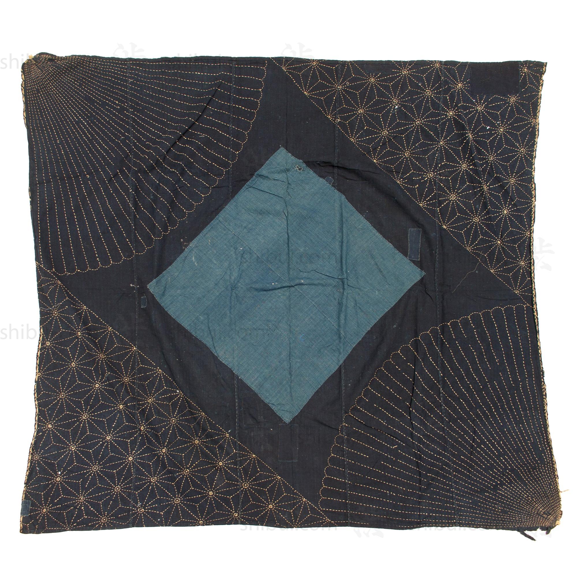 Large Japanese Indigo Dyed and Sashiko Stiched Furoshiki - Image 2