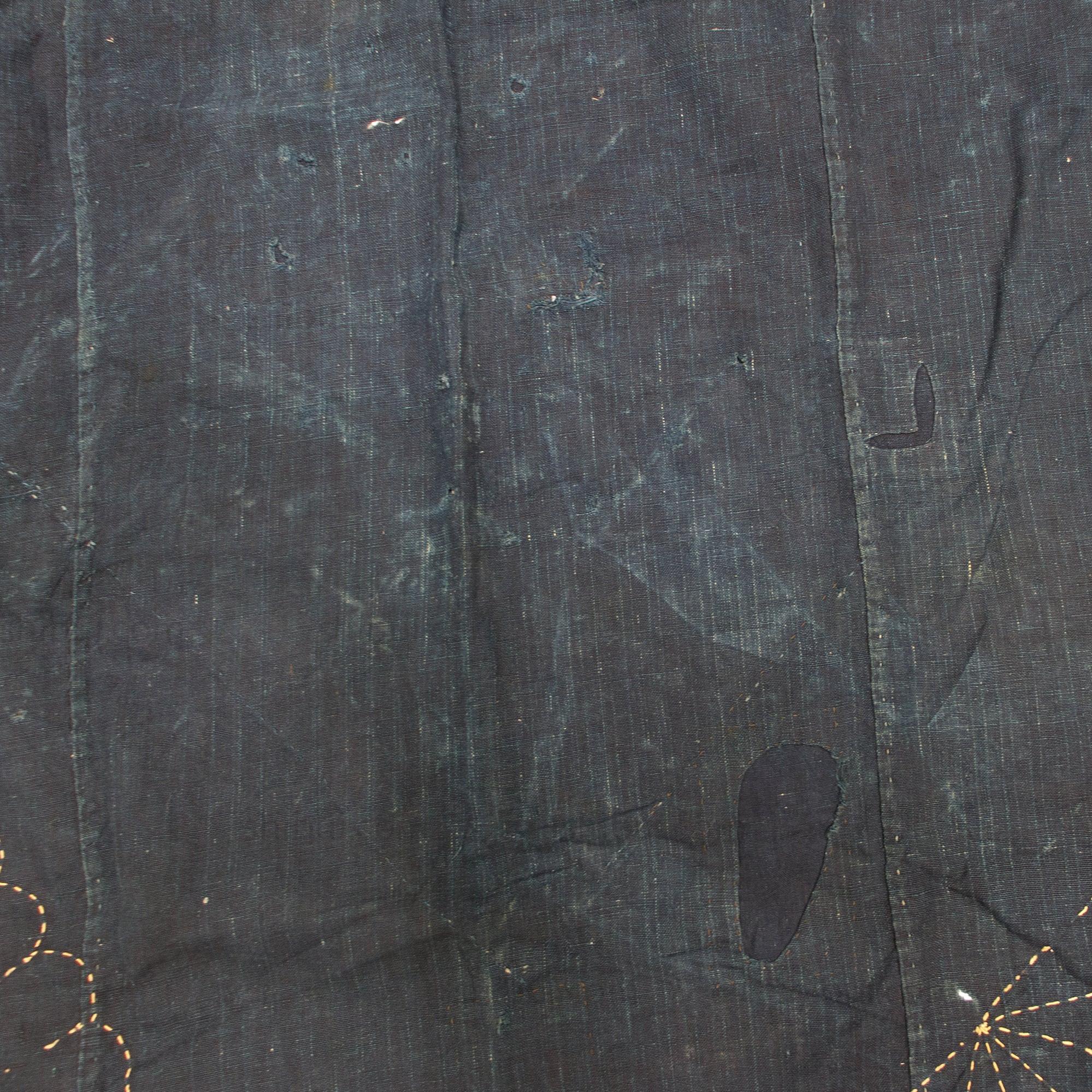 Large Japanese Indigo Dyed and Sashiko Stiched Furoshiki - Image 6