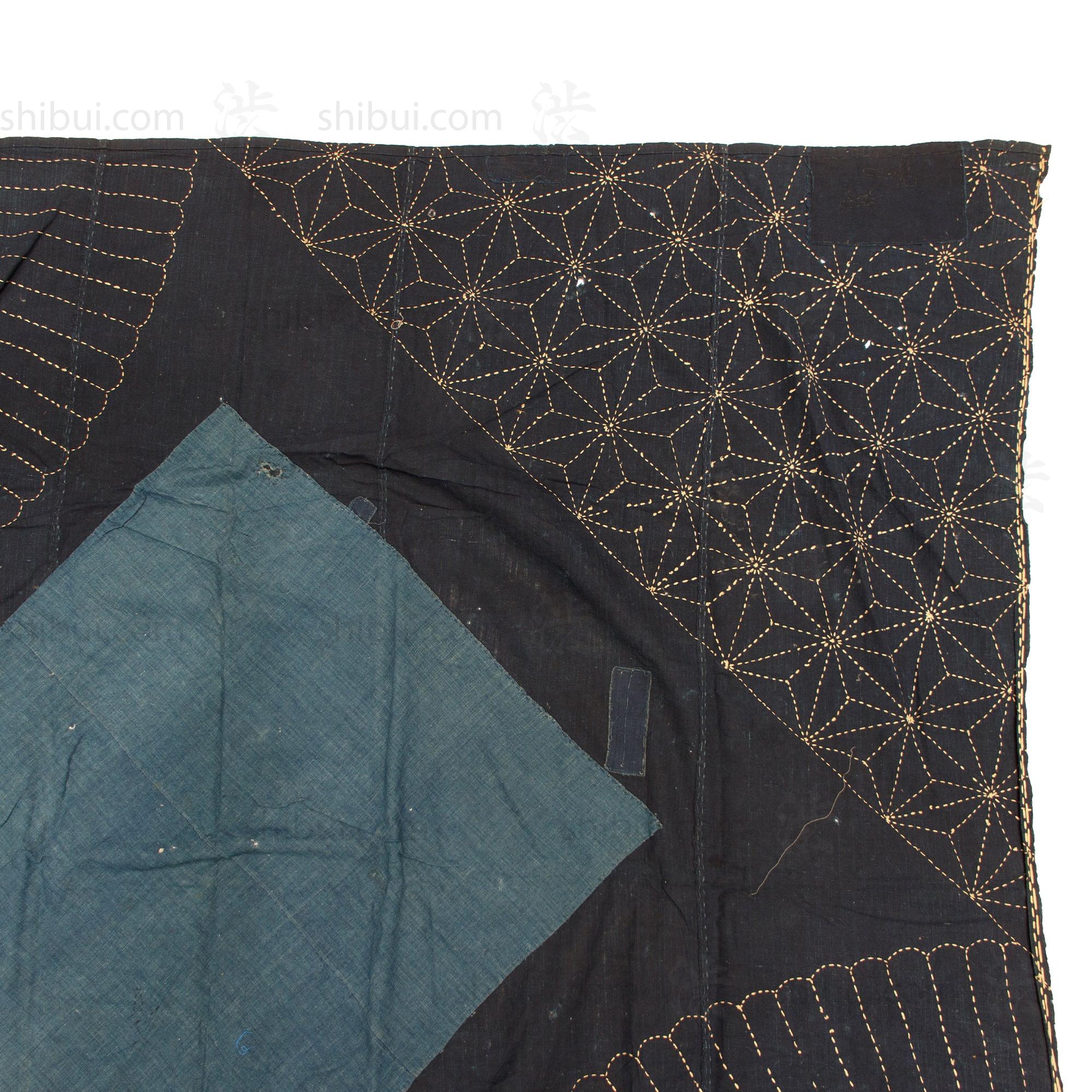 Large Japanese Indigo Dyed and Sashiko Stiched Furoshiki - Image 8