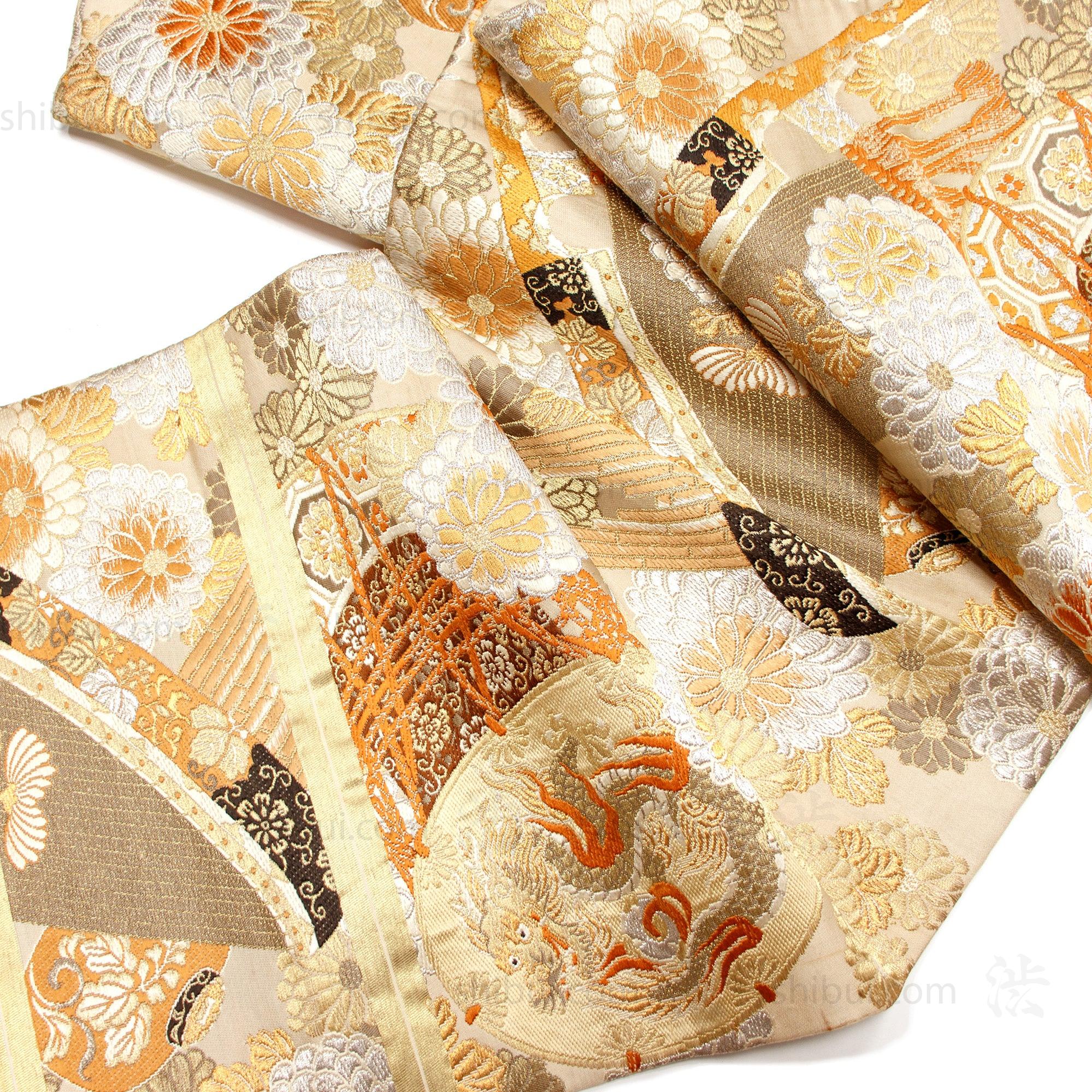 Japanese Silk Brocade Maru Obi - Image 2