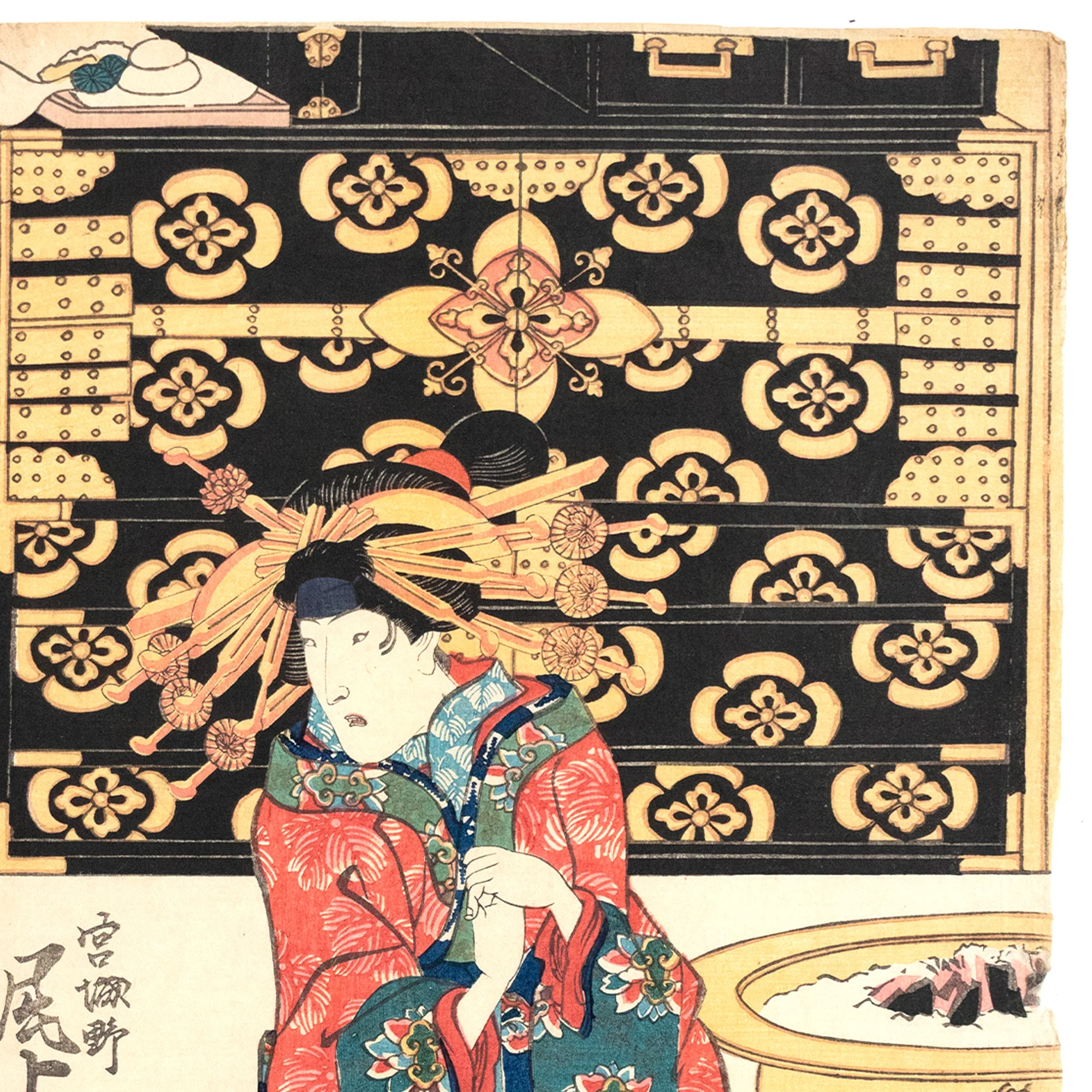 Kabuki Play Print | Antique Japanese Wood Block Print - Image 2