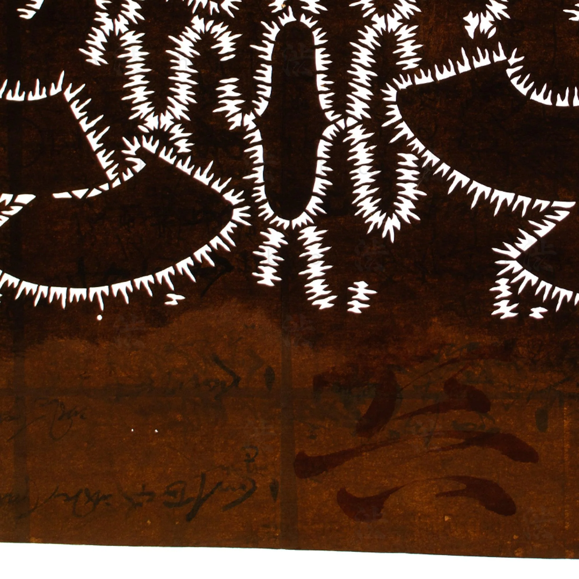 Shibori Fan Motif Katagami | Japanese Lacquered Paper Stencil - Image 5