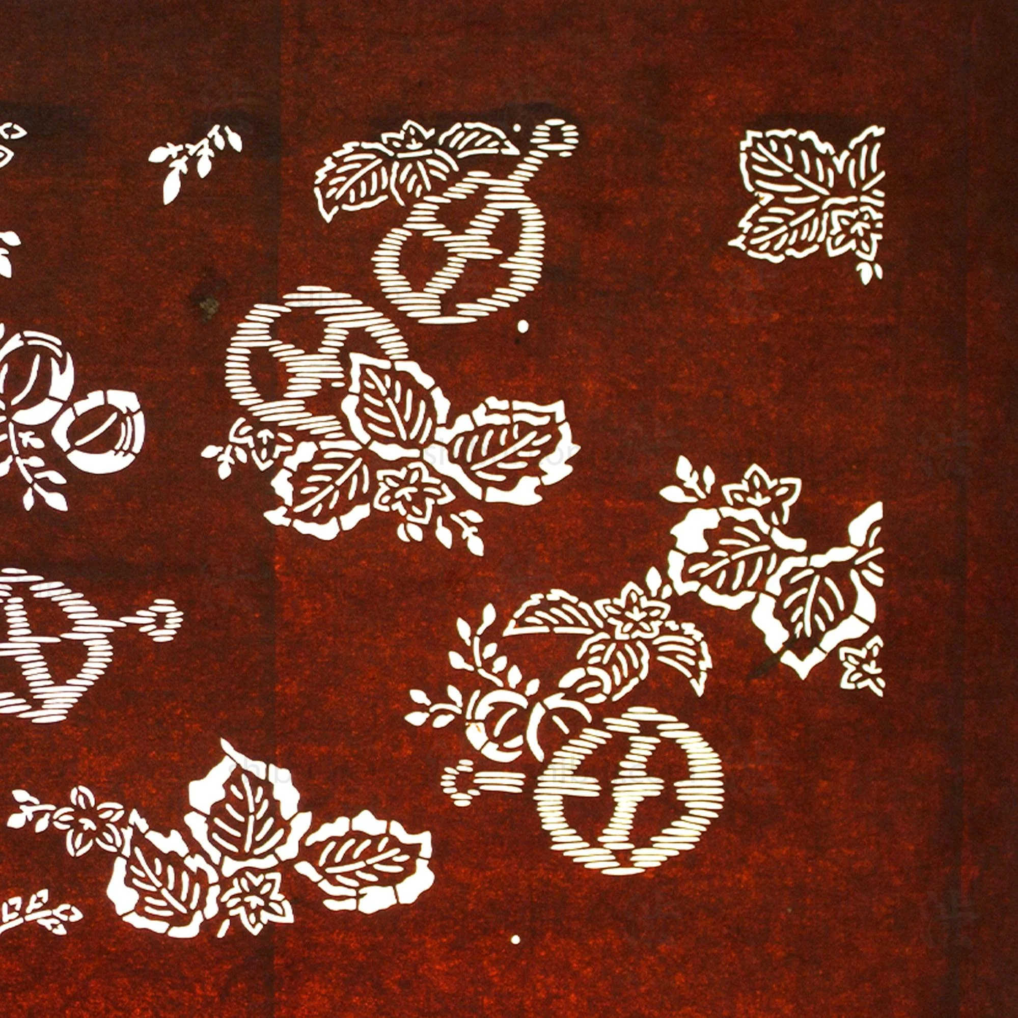 Katagami Japanese Lacquered Paper Stencil with Kutsuwa Horse Bit Motif - Image 3