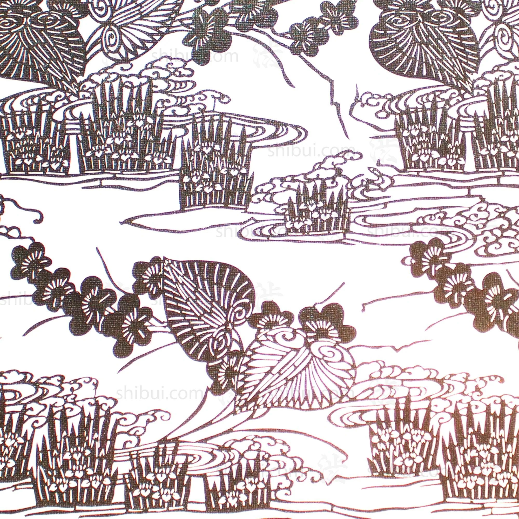 Katagami Japanese Lacquered Paper Stencil with Water Iris - Image 3