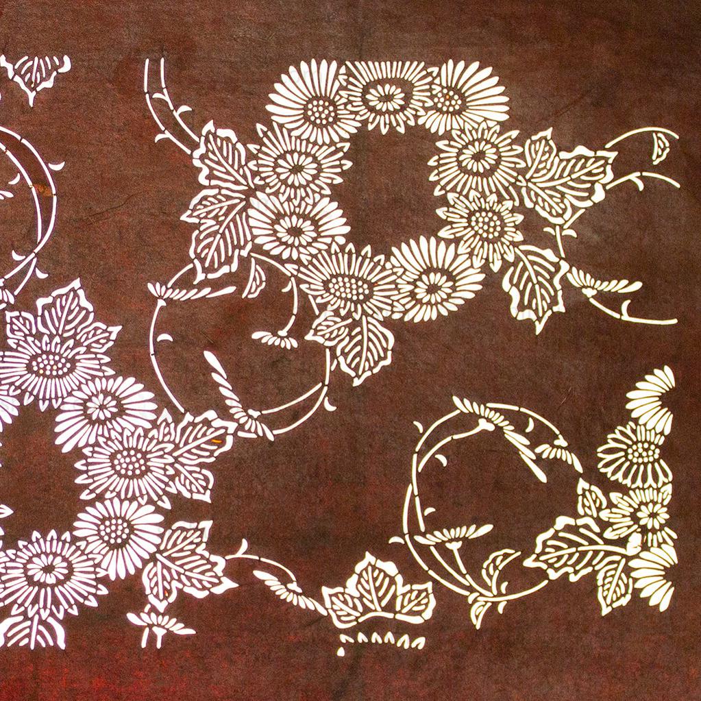 Katagami Japanese Lacquered Paper Stencil - Image 2