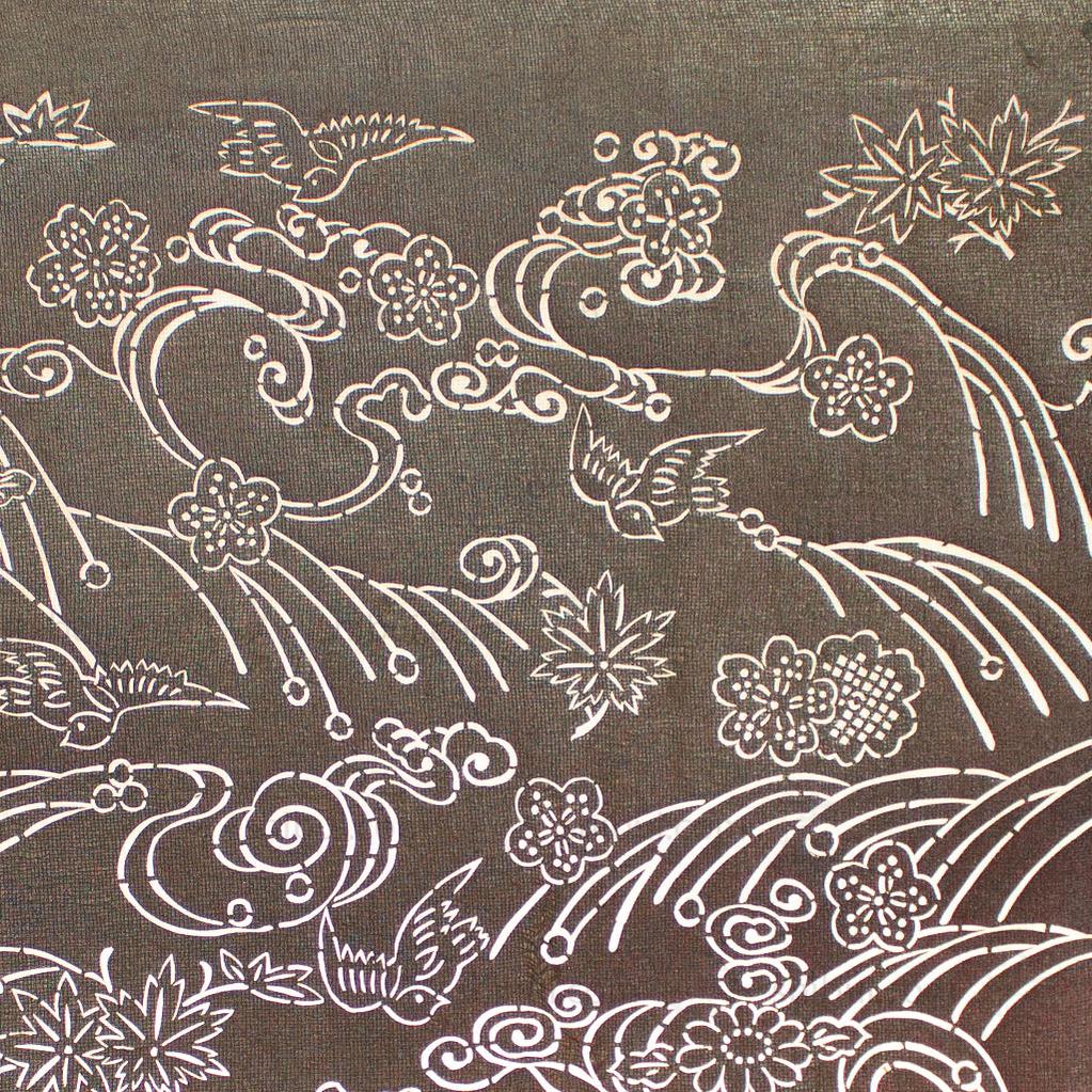 Katagami Japanese Lacquered Paper Stencil - Image 2